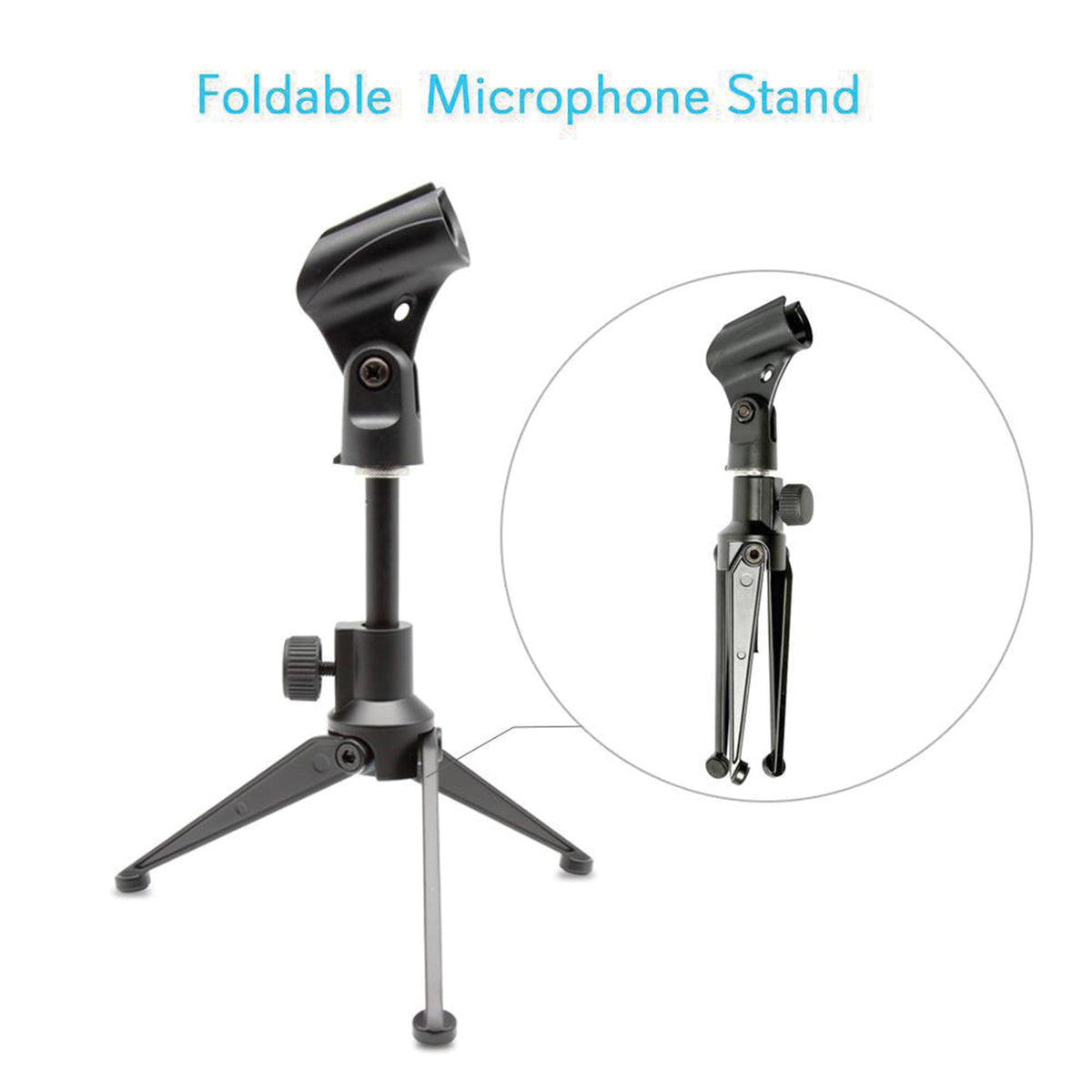 Pyle Adjustable Desktop Tripod Microphone Stand - 3