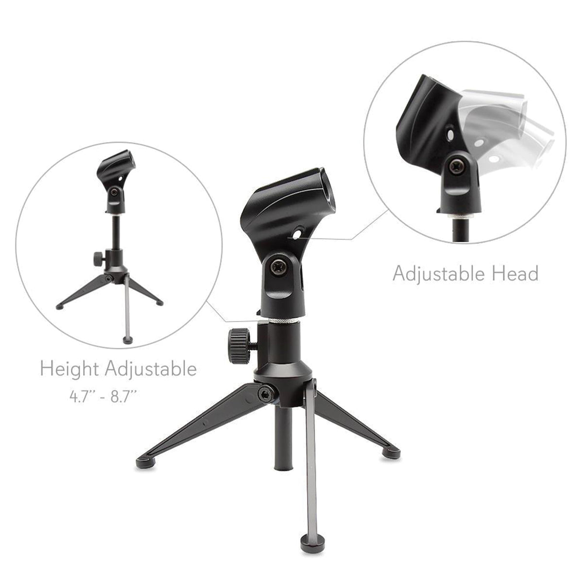 Pyle Adjustable Desktop Tripod Microphone Stand - 4