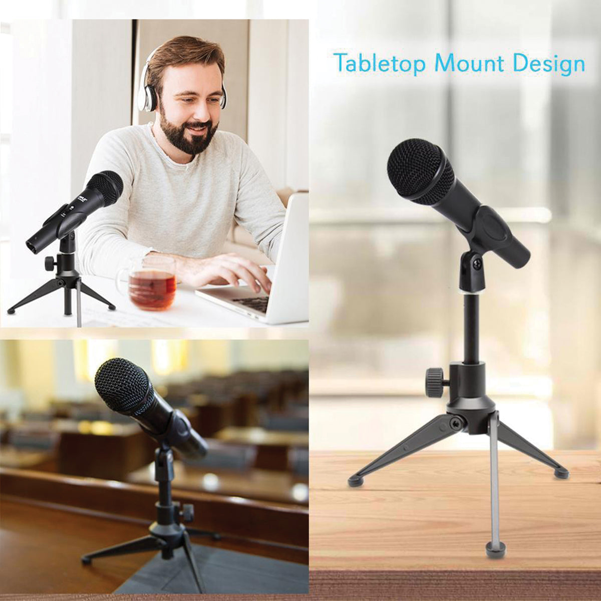 Pyle Adjustable Desktop Tripod Microphone Stand - 5