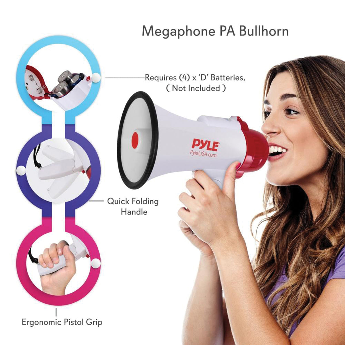 Pyle 30-Watt Professional Megaphone/Bullhorn - 6
