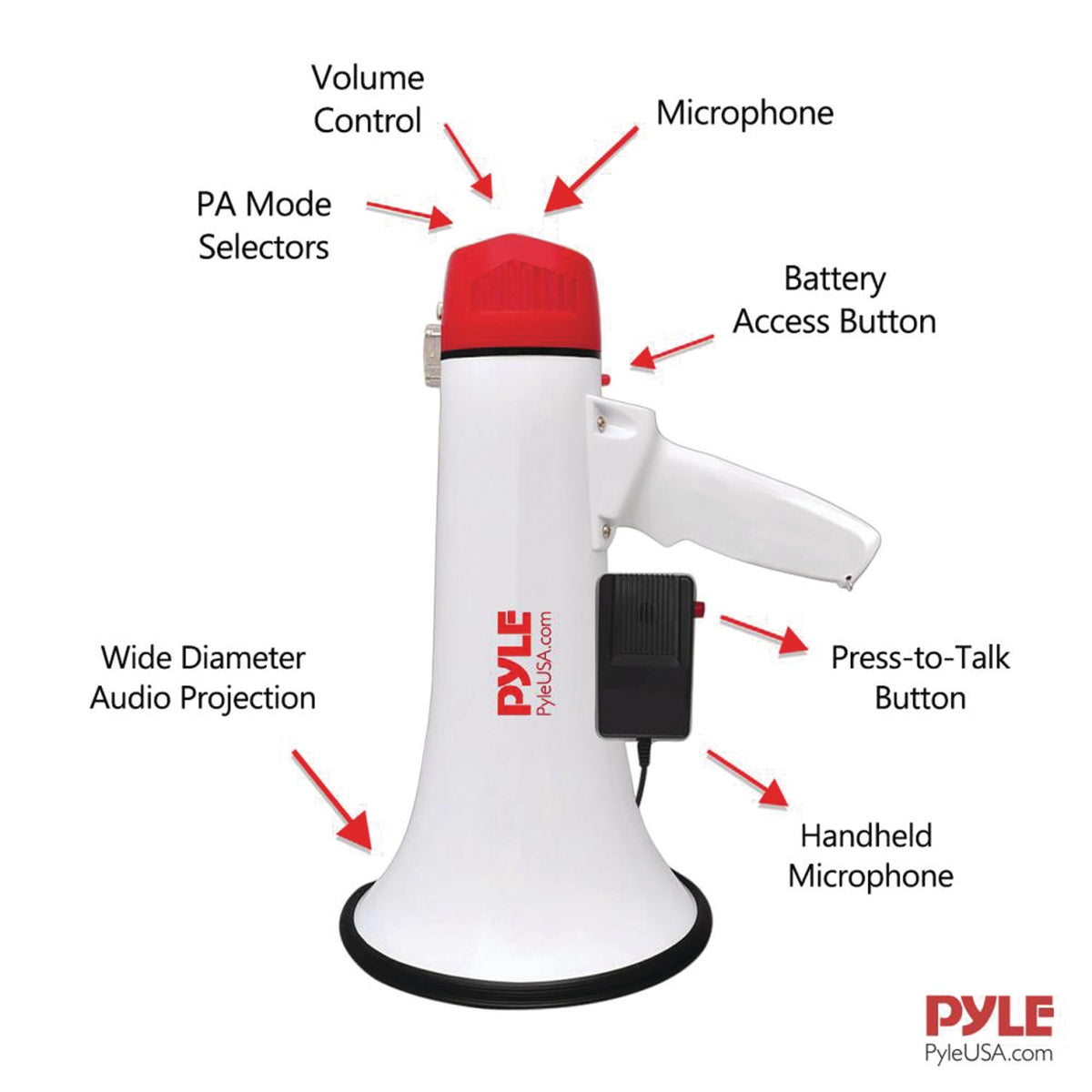Pyle 40-Watt Bluetooth Megaphone Bullhorn - 6