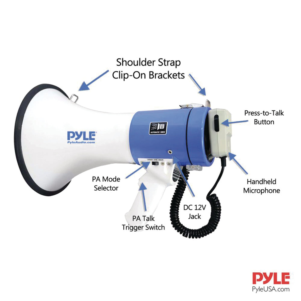Pyle 50-Watt Professional Piezo Dynamic Megaphone - 5