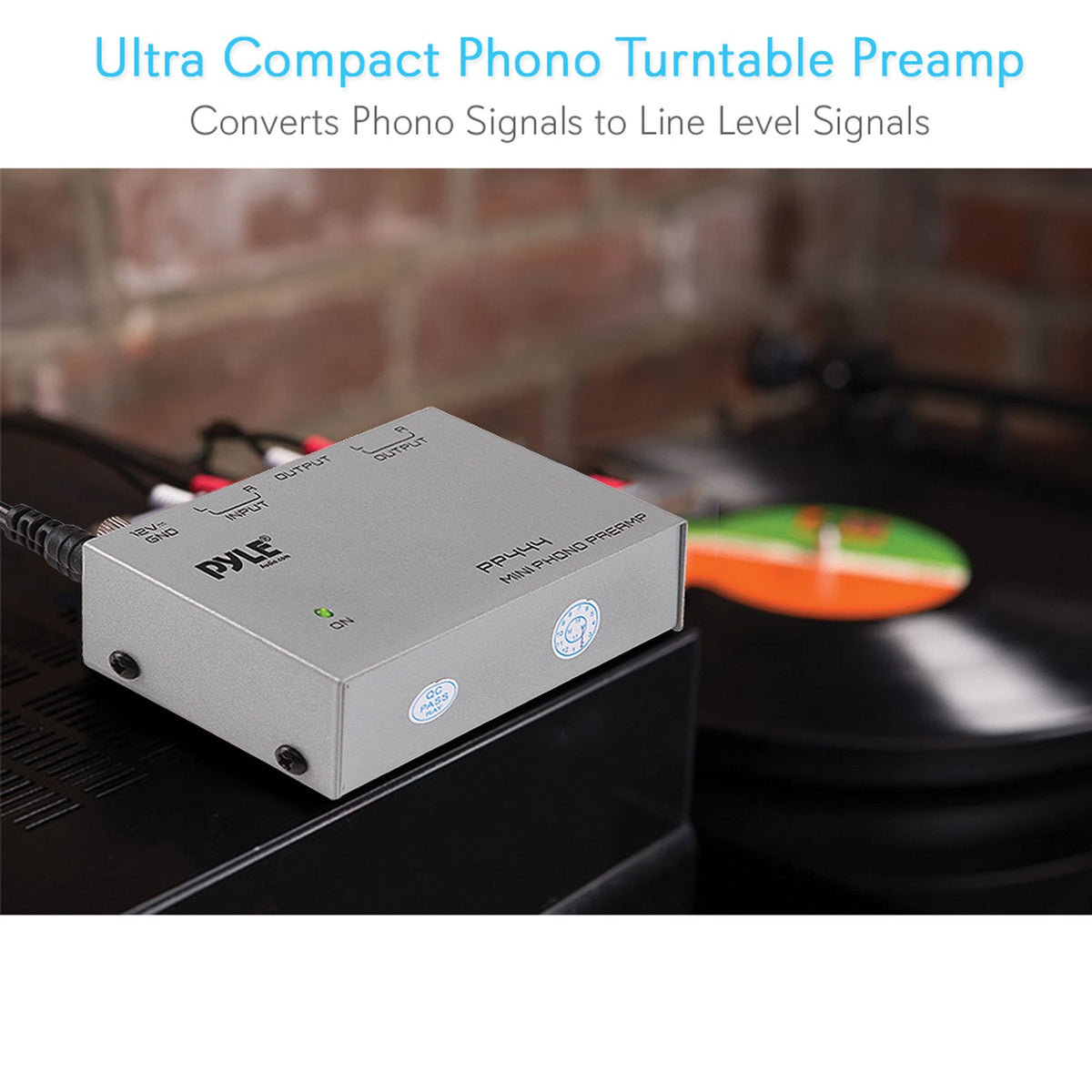 Pyle Ultra-Compact Phono Turntable Preamp - 6