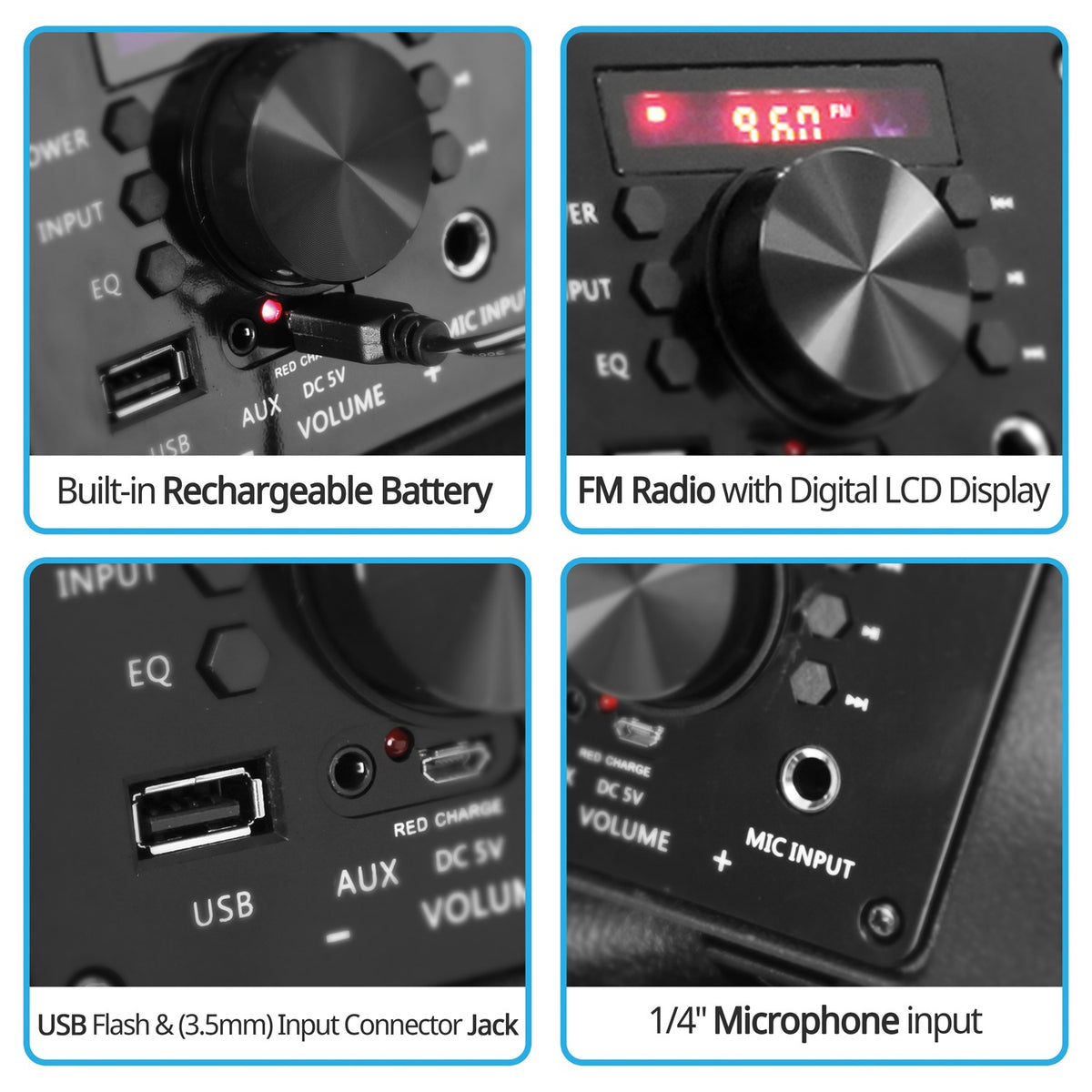 Pyle Portable Bluetooth Pa Speaker and Microphone System - 4