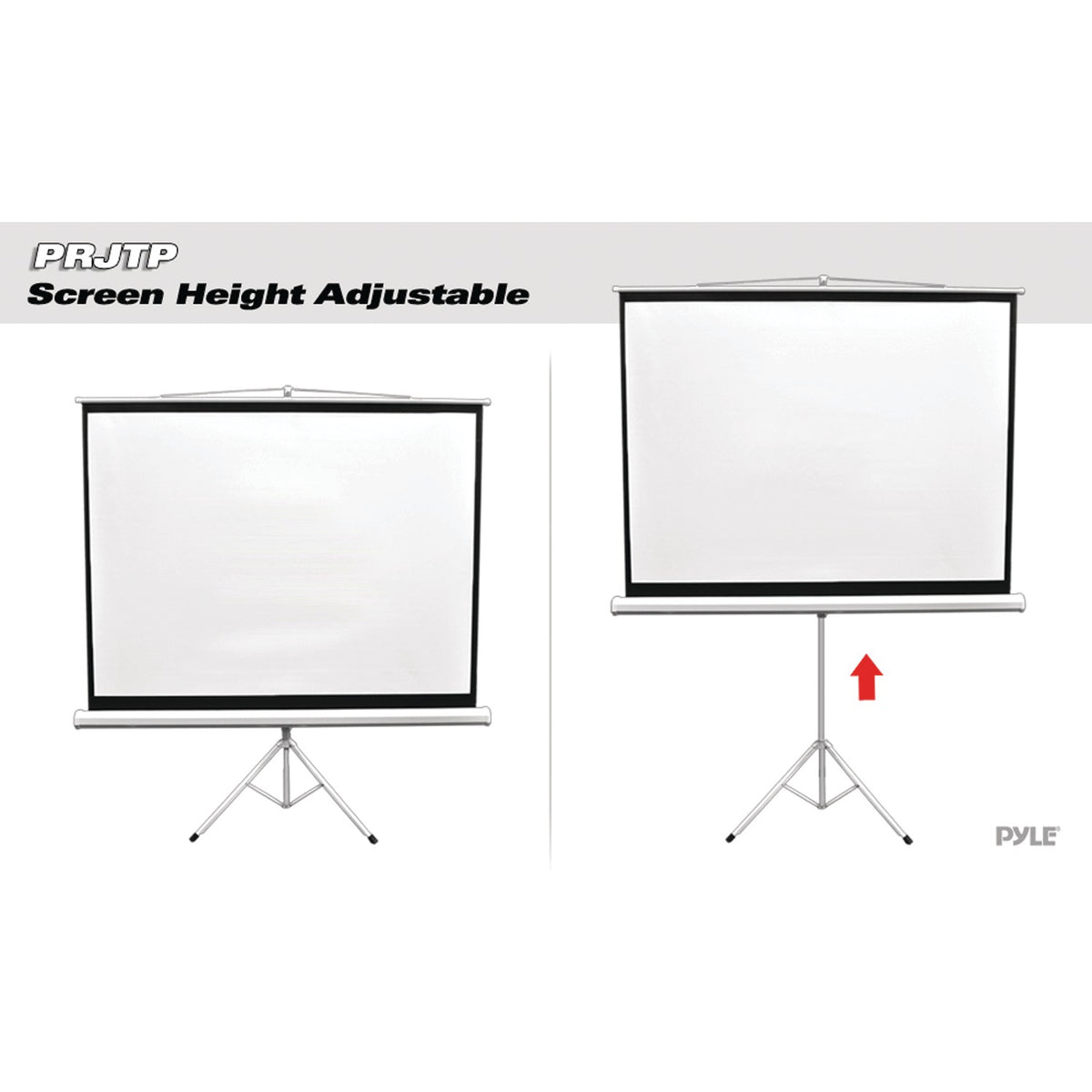 Pyle Floor-Standing Portable Tripod Manual Projector Screen (84 In.) - 2