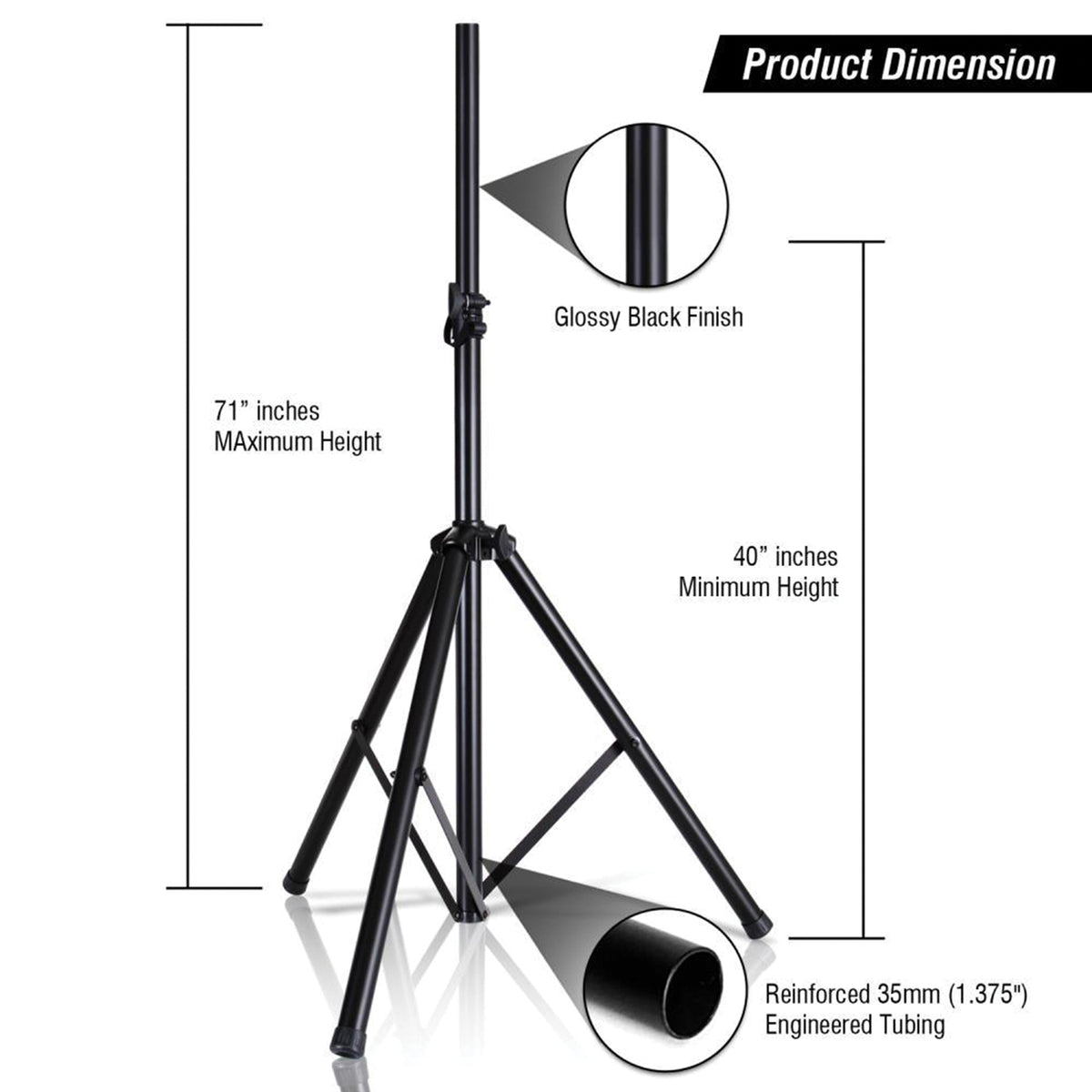 Pyle Tripod Speaker Stand (6ft) - 2
