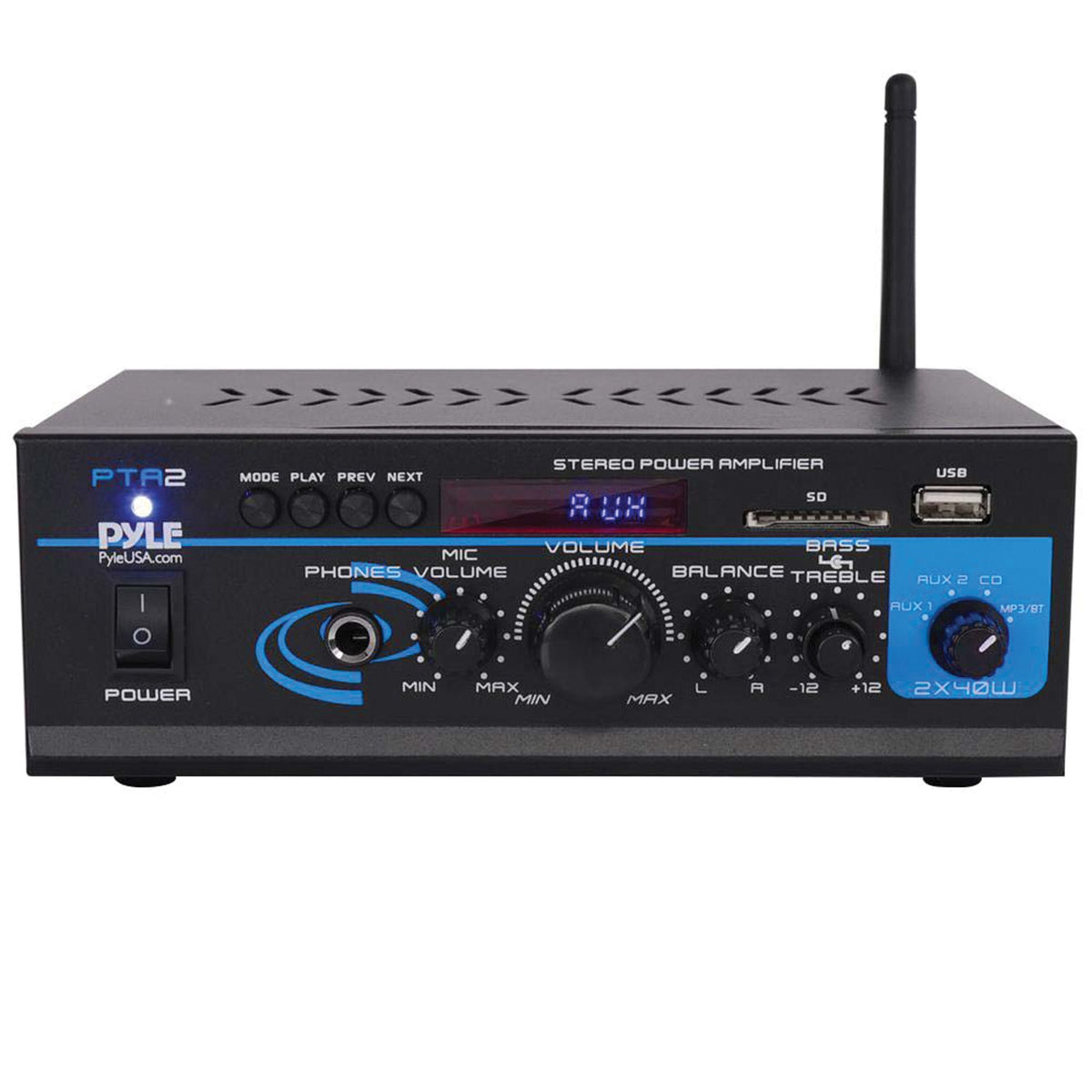 Pyle 80-Watt 2.0-Channel Mini Amplifier/Mixer/Pager
