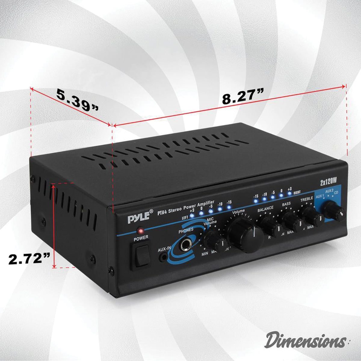 Pyle 240-Watt 2.0-Channel Mini Amplifier/Mixer/Pager - 2