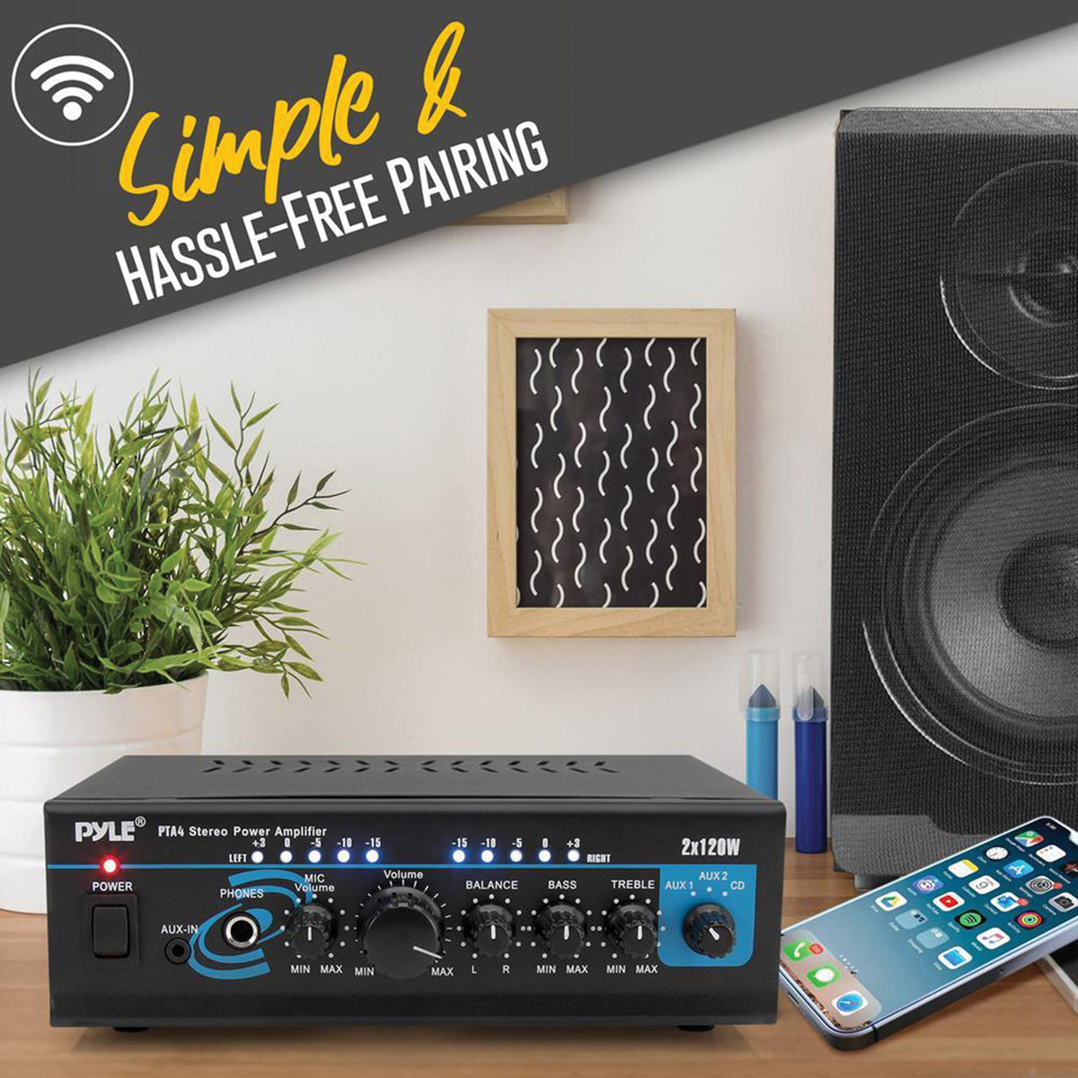 Pyle 240-Watt 2.0-Channel Mini Amplifier/Mixer/Pager - 6