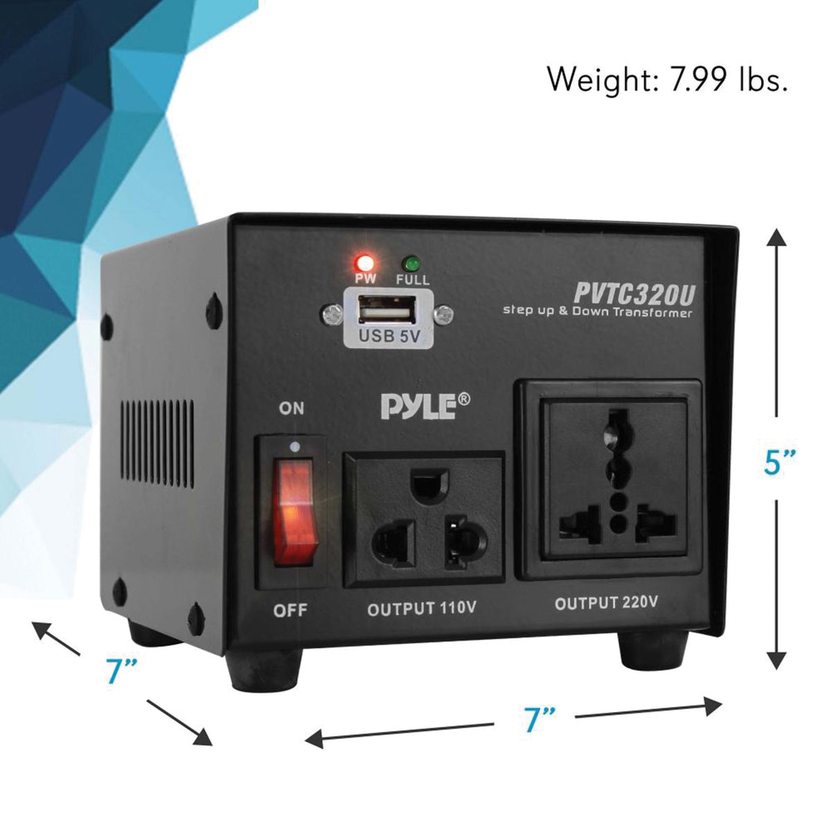 Pyle Step Up and Step Down 500-Watt Voltage Converter Transformer - 3