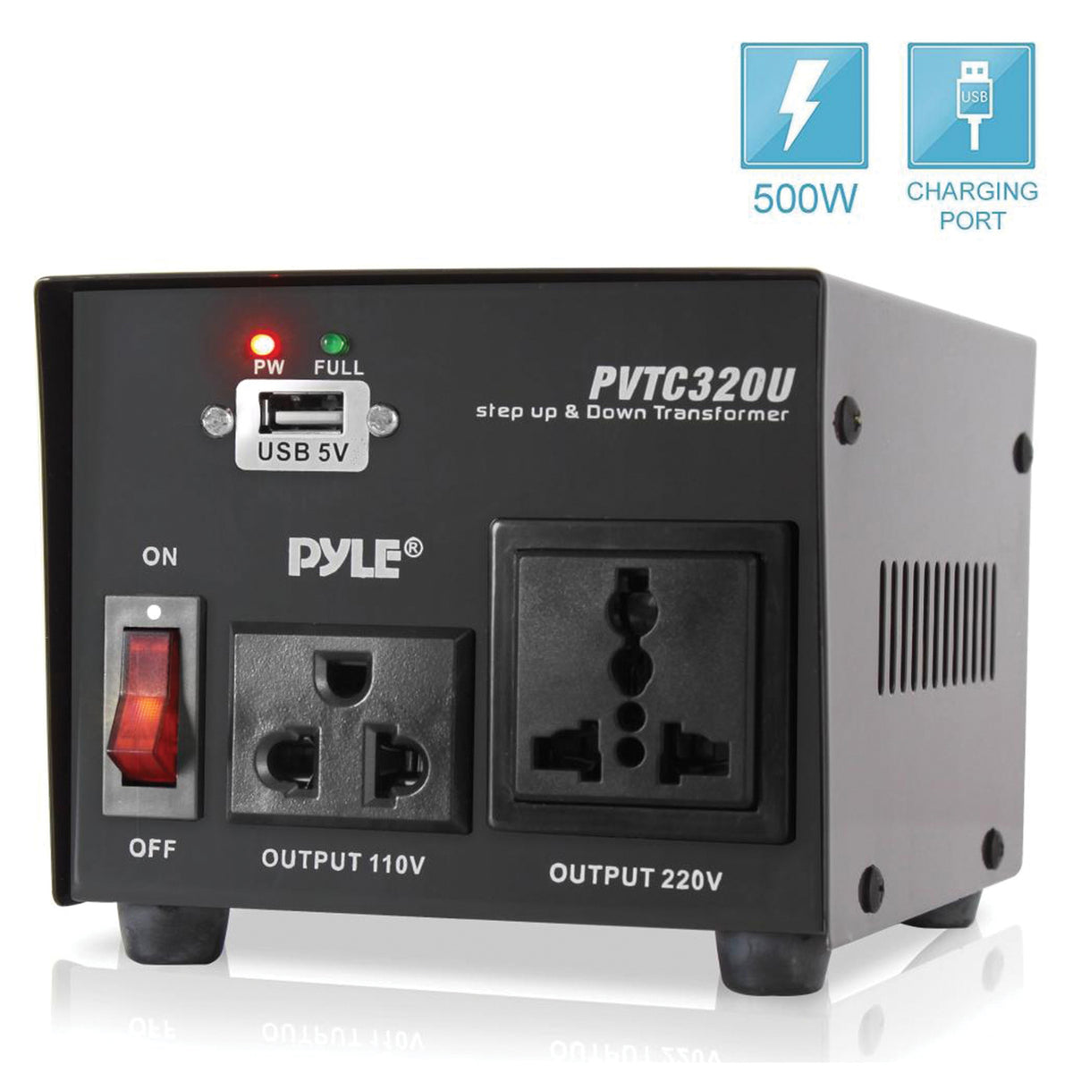 Pyle Step Up and Step Down 500-Watt Voltage Converter Transformer - 7