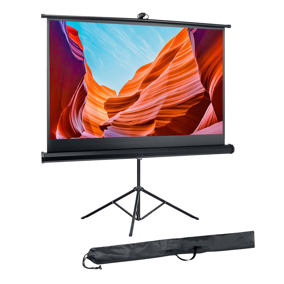 Pyle 60-In. Universal Floor-Standing Roll-up Projector Screen - 7