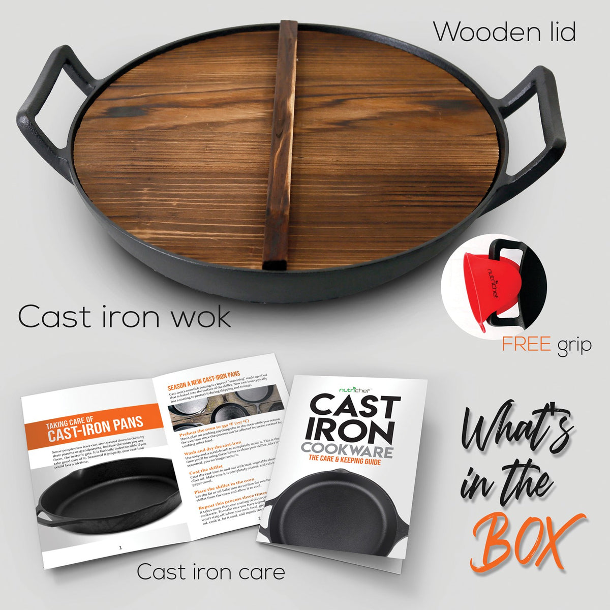 NutriChef Cast Iron Wok - 2