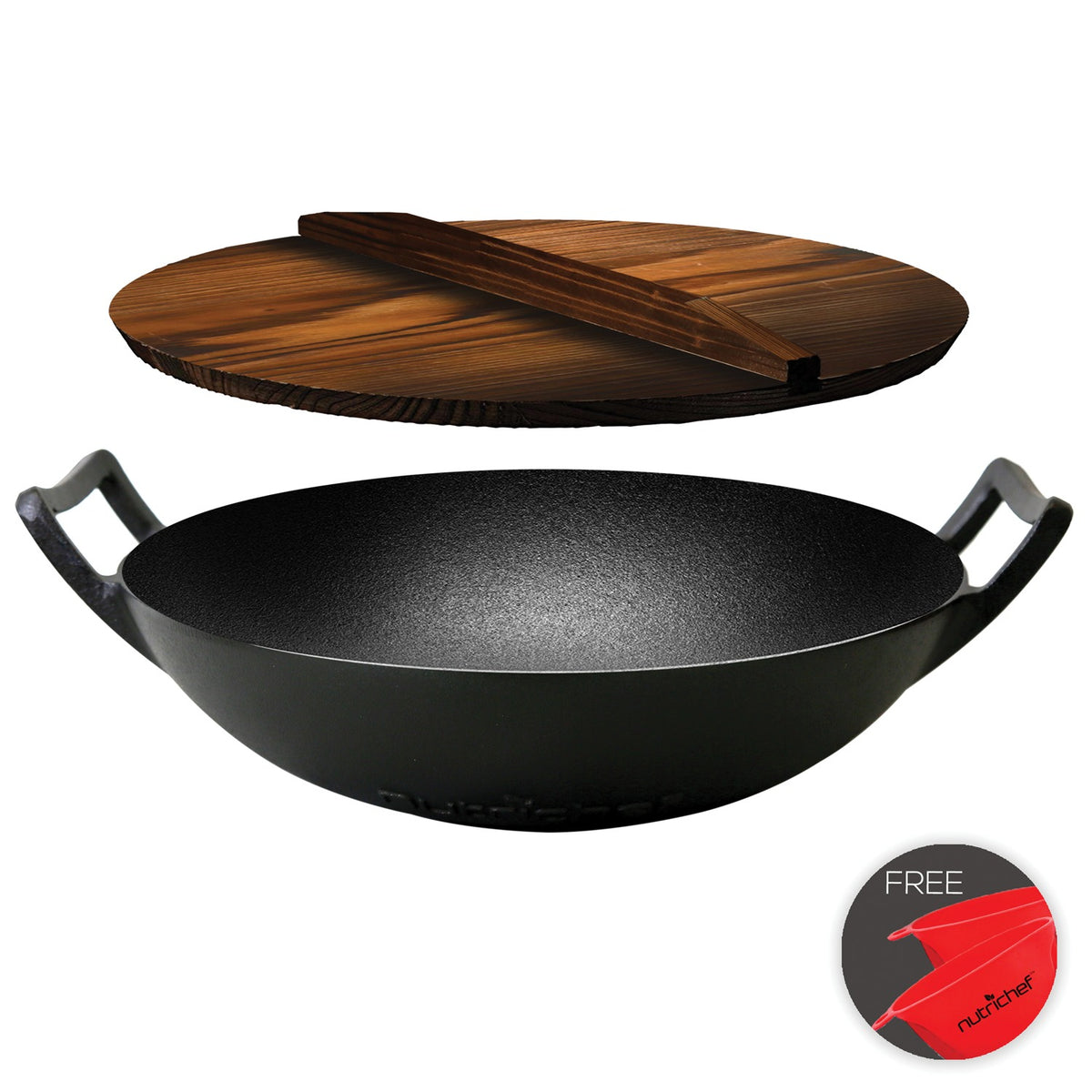 NutriChef Cast Iron Wok - 4