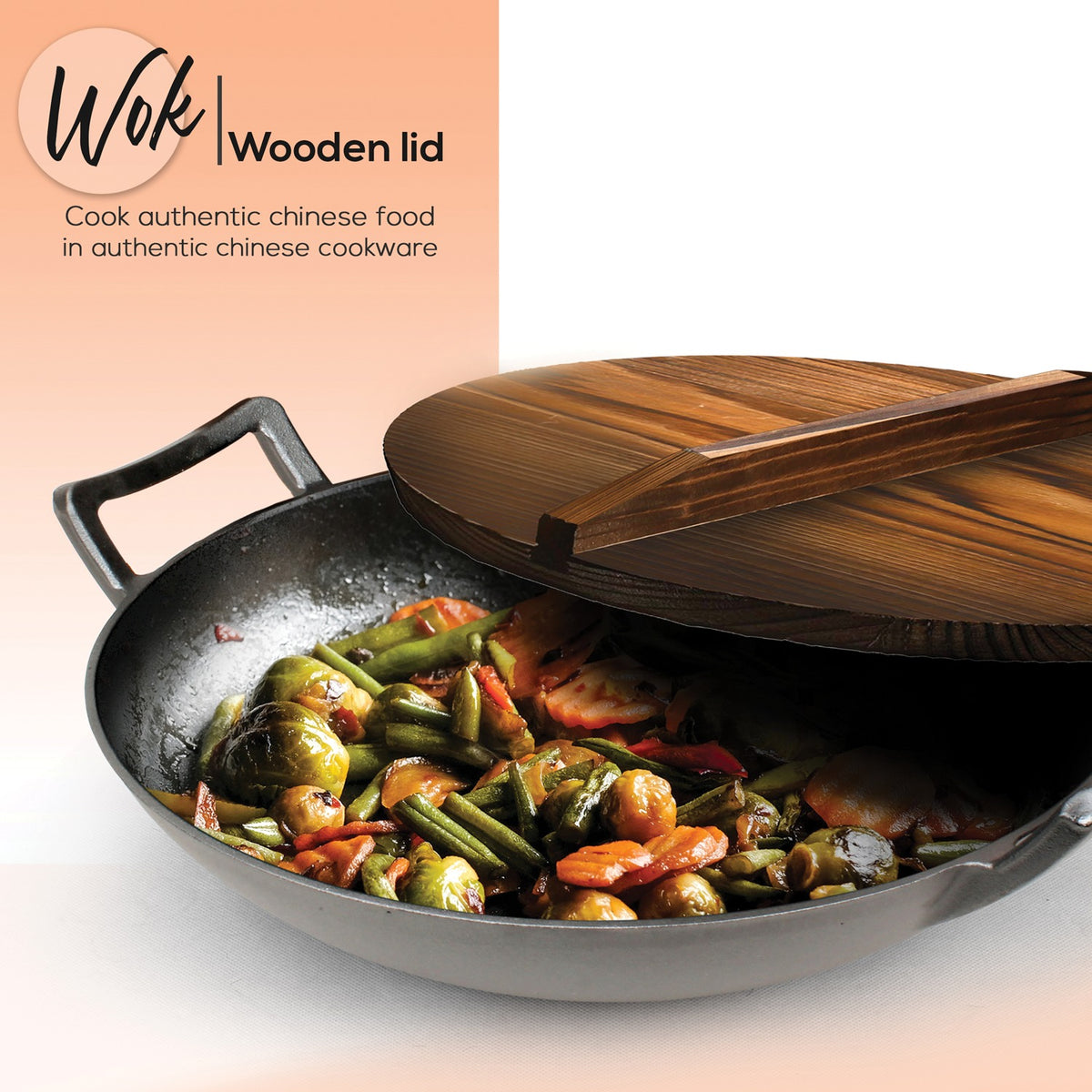 NutriChef Cast Iron Wok - 6