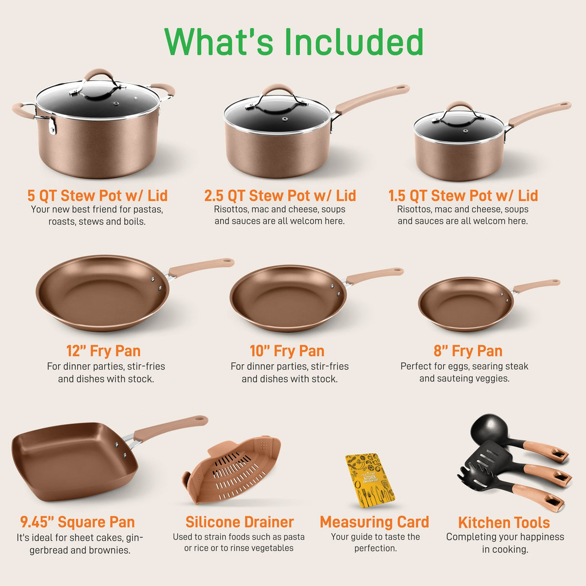 NutriChef 14-Piece Kitchenware Pots and Pans Set - 2