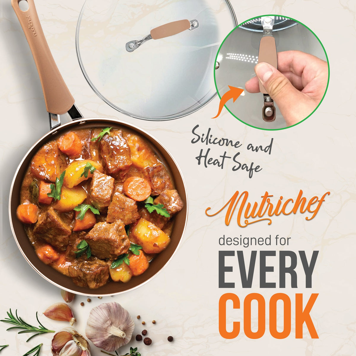 NutriChef 14-Piece Kitchenware Pots and Pans Set - 6