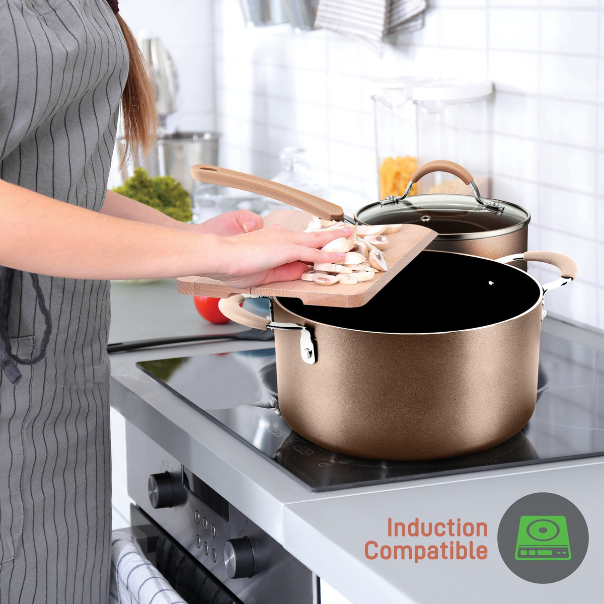 NutriChef 14-Piece Kitchenware Pots and Pans Set - 7