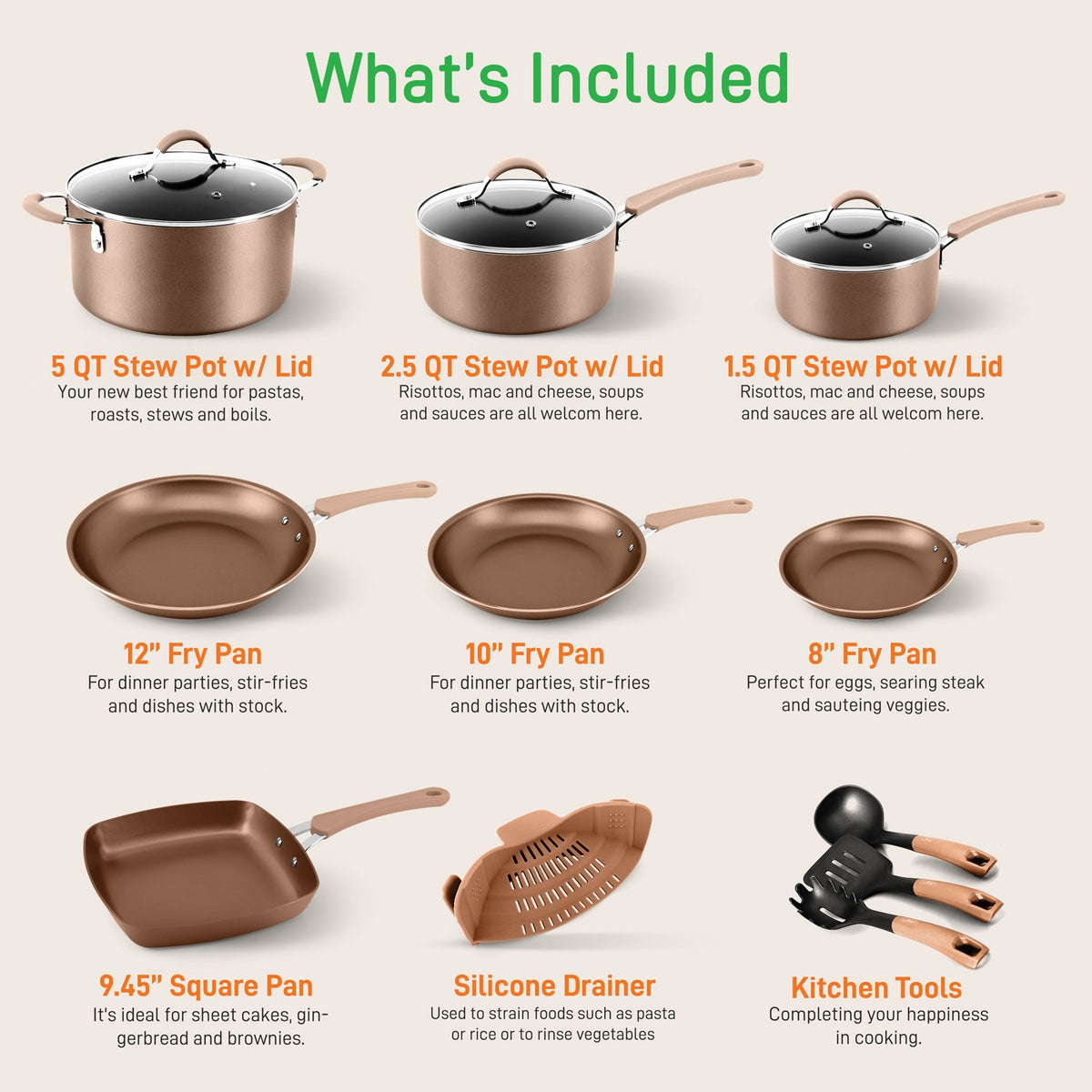 NutriChef 20-Piece Kitchenware Pots and Pans Set - 2