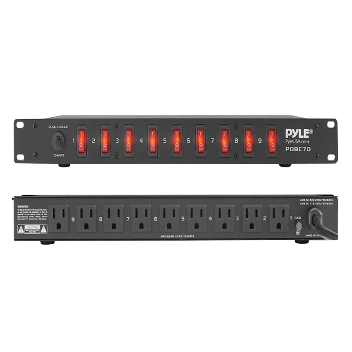 Pyle 9-Outlet 15-Amp 150-Joules Power Supply Control Unit - 6