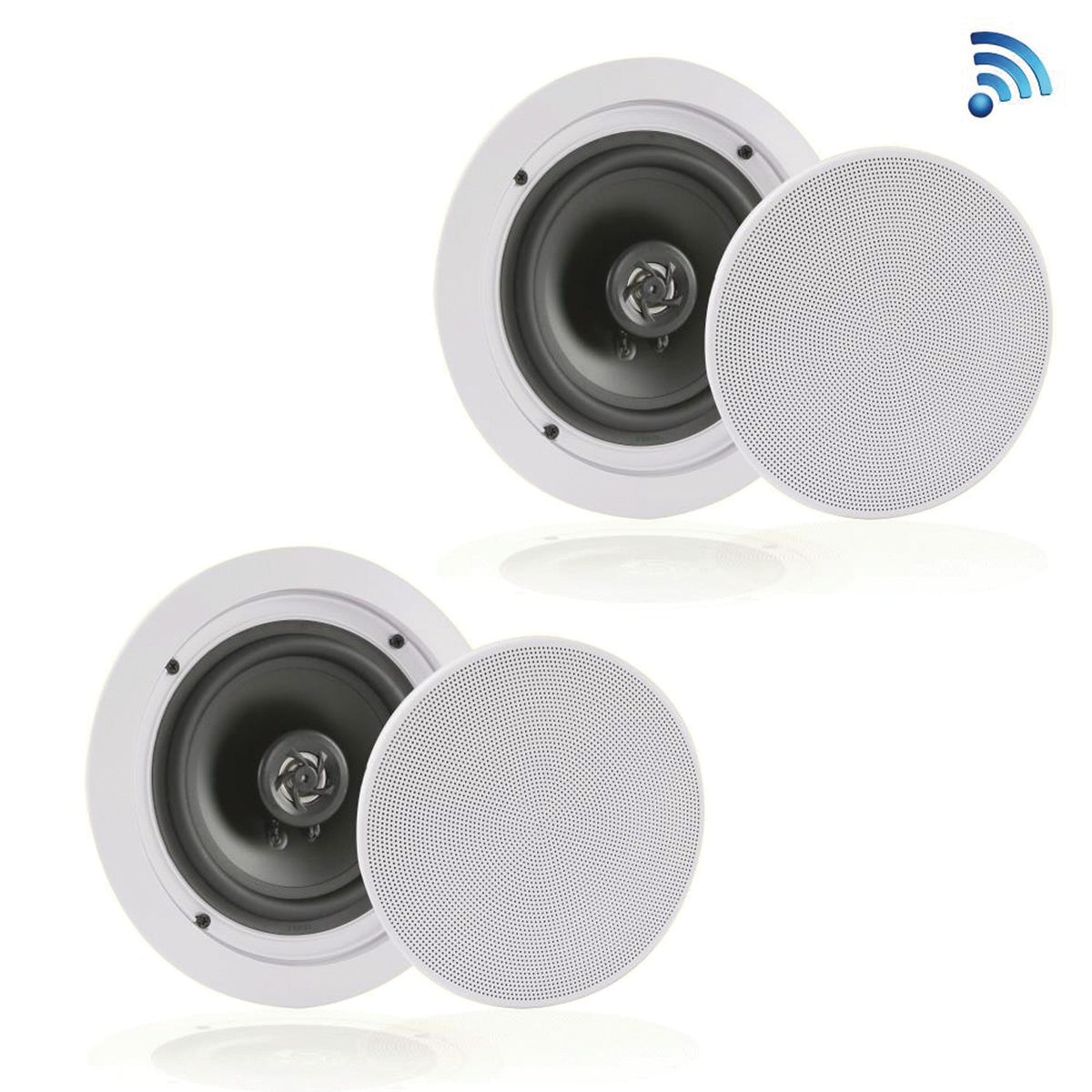 Pyle 8-In. 250-Watt-Max Bluetooth In-Ceiling/In-Wall Speaker Pair — White - 7