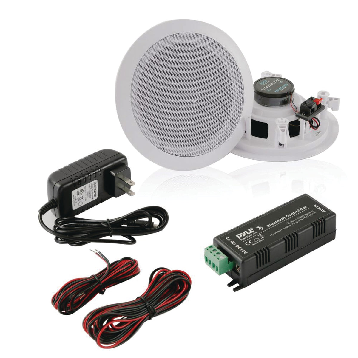 Pyle 8-In. 250-Watt-Max Bluetooth In-Ceiling/In-Wall Speaker Pair — White - 9