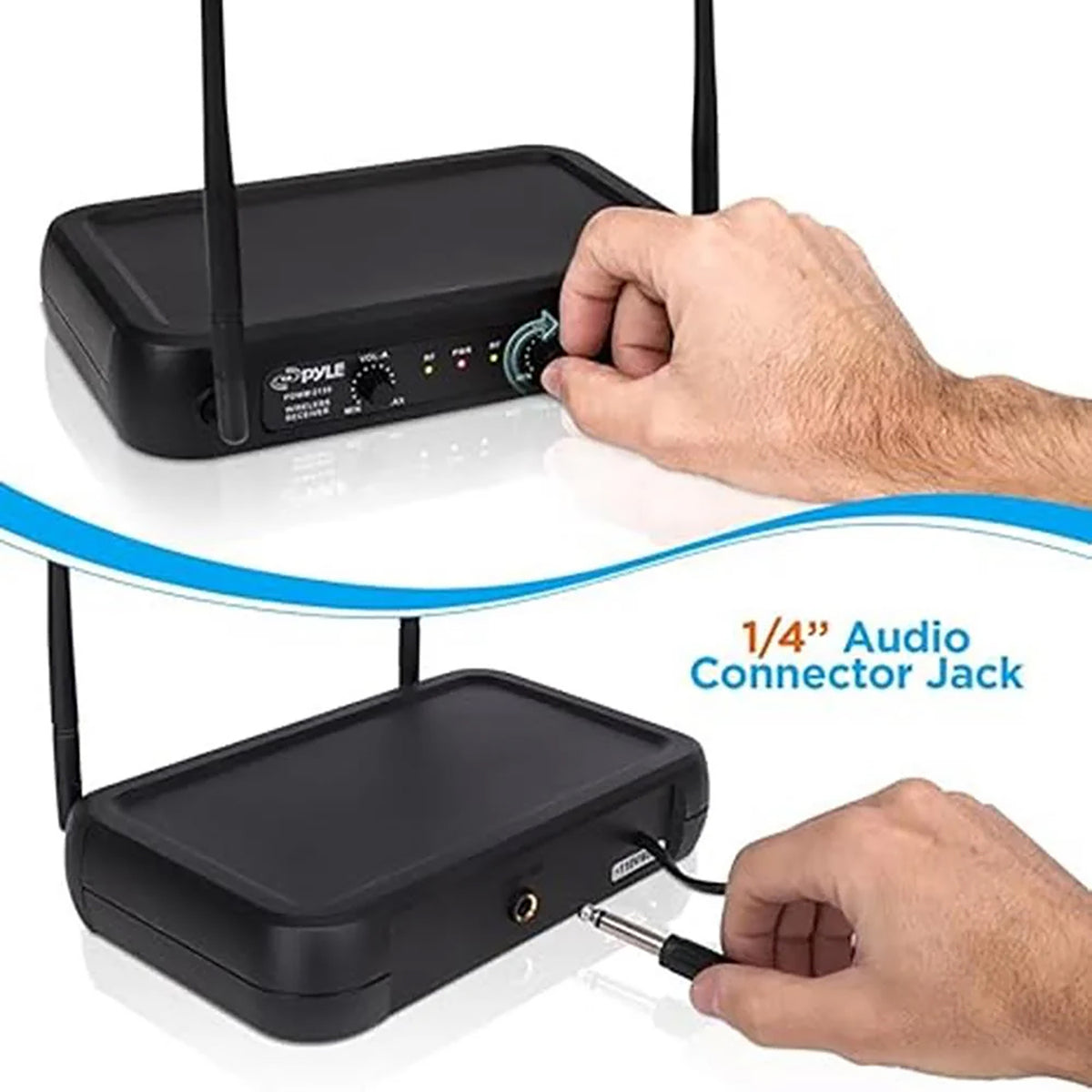Pyle VHF Dual-Channel Fixed-Frequency Wireless Microphone System - 3