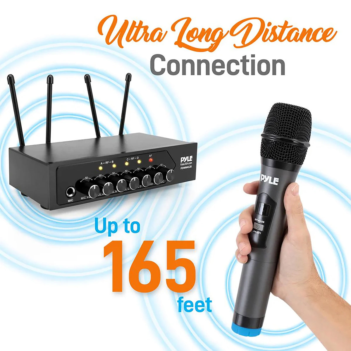Pyle Home and Office UHF 50-Channel Wireless Microphone System