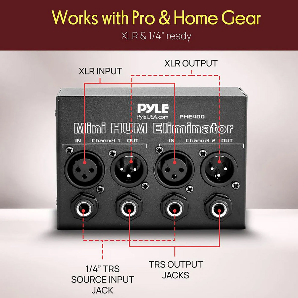 Pyle 2-Channel Mini 60-Hz AC Hum Eliminator Box