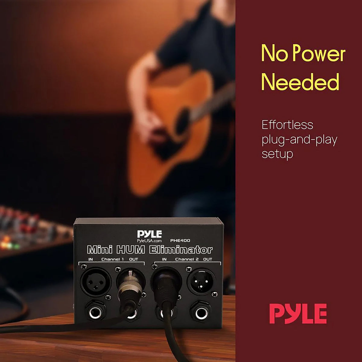 Pyle 2-Channel Mini 60-Hz AC Hum Eliminator Box - 2