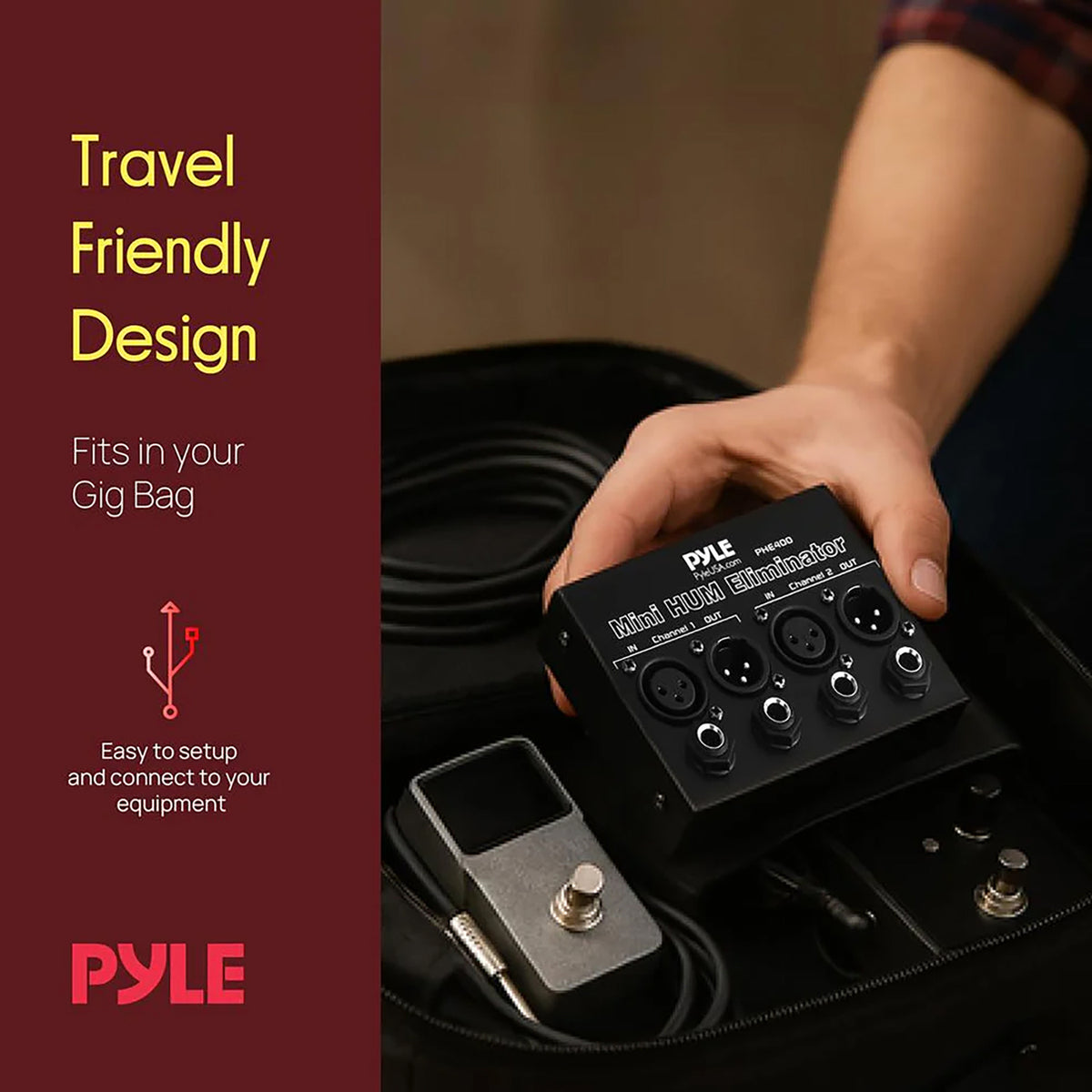Pyle 2-Channel Mini 60-Hz AC Hum Eliminator Box - 3