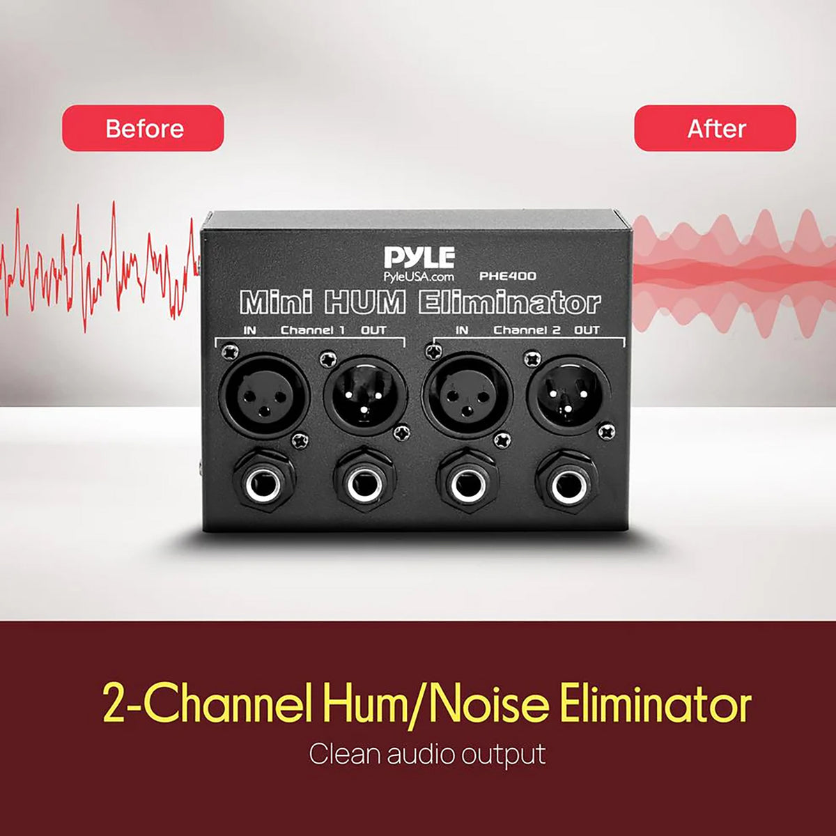 Pyle 2-Channel Mini 60-Hz AC Hum Eliminator Box - 4