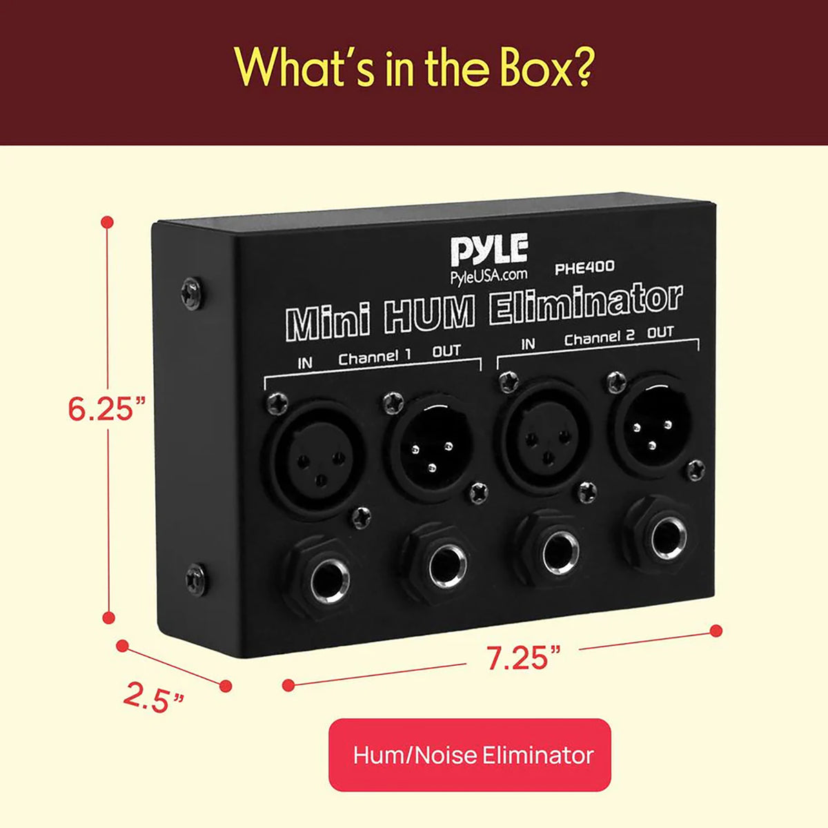 Pyle 2-Channel Mini 60-Hz AC Hum Eliminator Box - 6