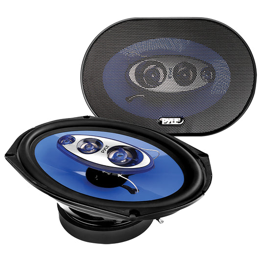Pyle Blue Label 6-In. X 9-In. 400-Watt-Max 4-Way Coaxial Speakers