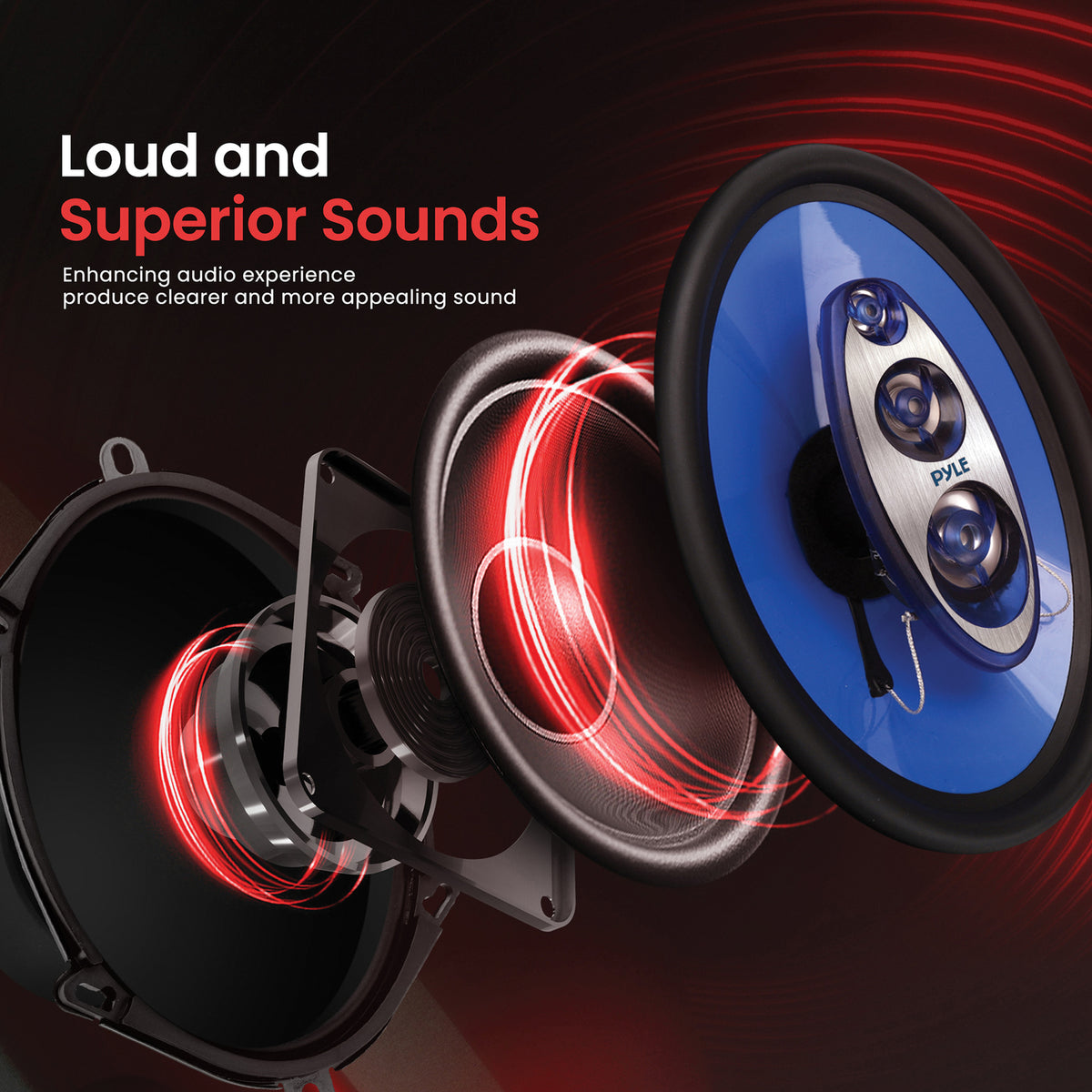 Pyle Blue Label 6-In. X 9-In. 400-Watt-Max 4-Way Coaxial Speakers - 2