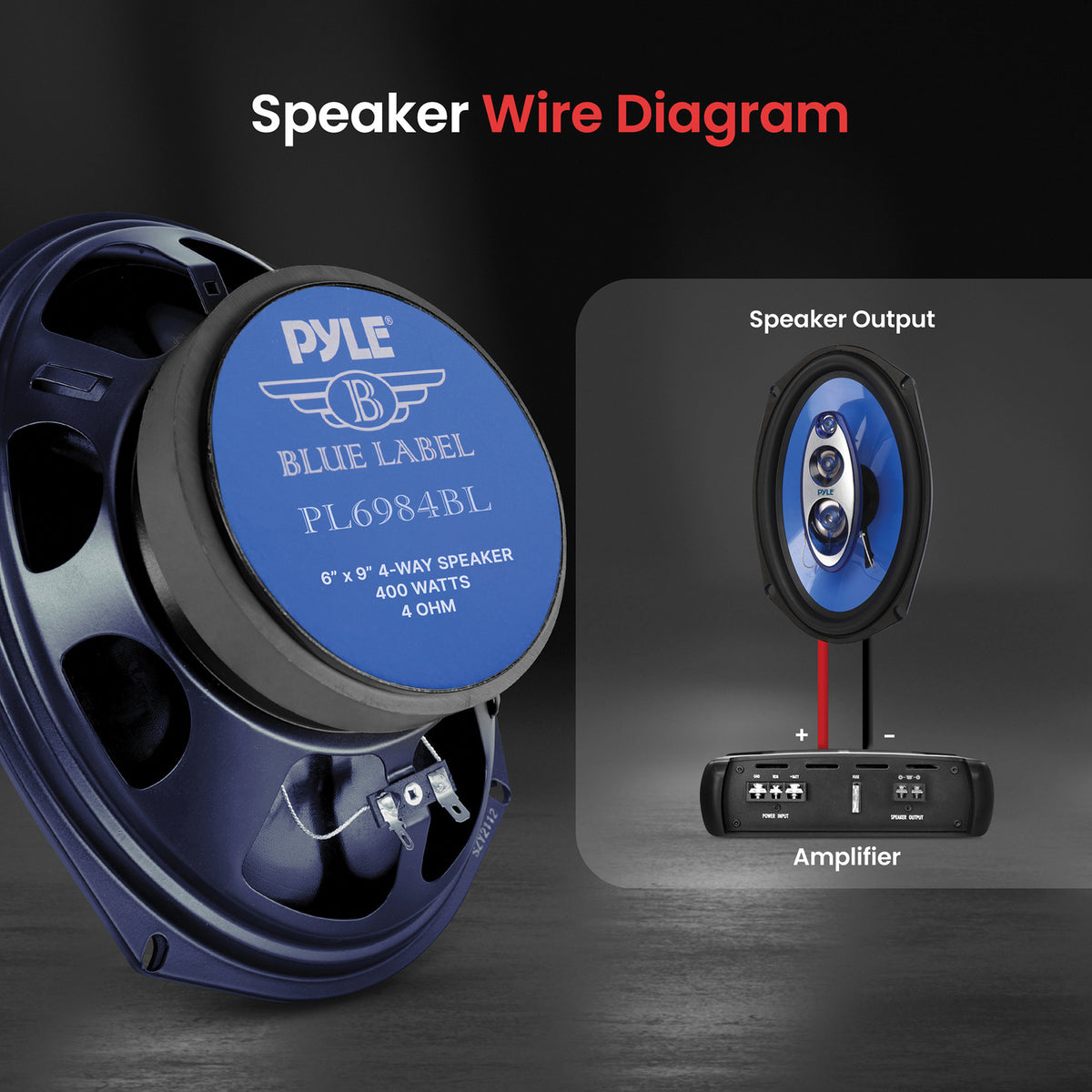 Pyle Blue Label 6-In. X 9-In. 400-Watt-Max 4-Way Coaxial Speakers - 3