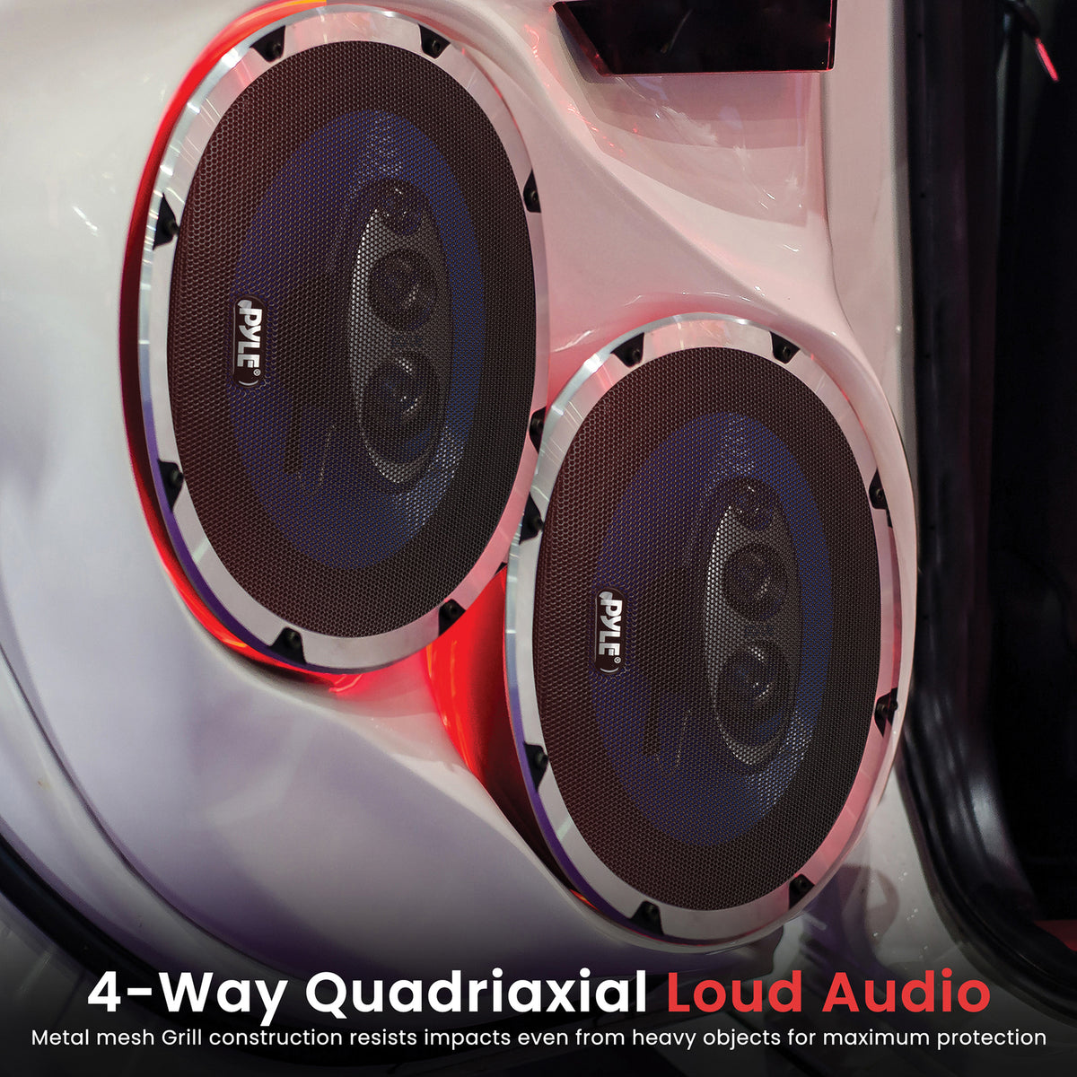 Pyle Blue Label 6-In. X 9-In. 400-Watt-Max 4-Way Coaxial Speakers - 6