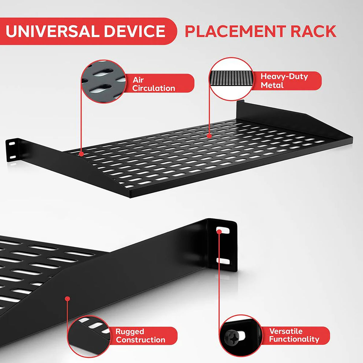 Pyle 1U Server Rack Mounting Shelf