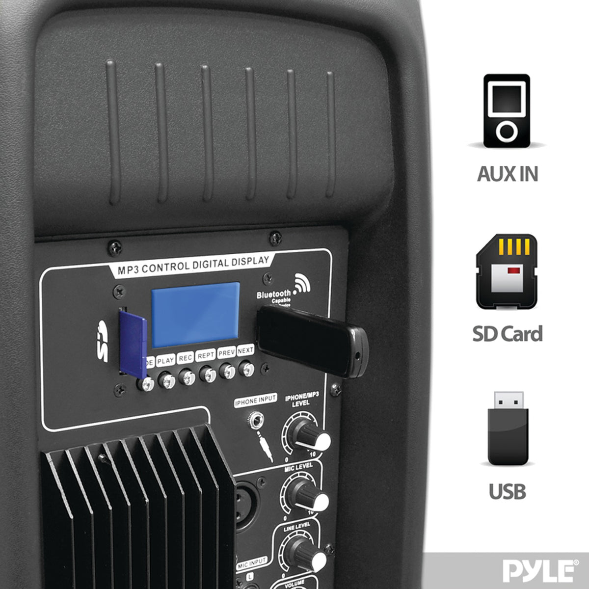 Pyle Bluetooth Loudspeaker Pa Cabinet Speaker System - 3