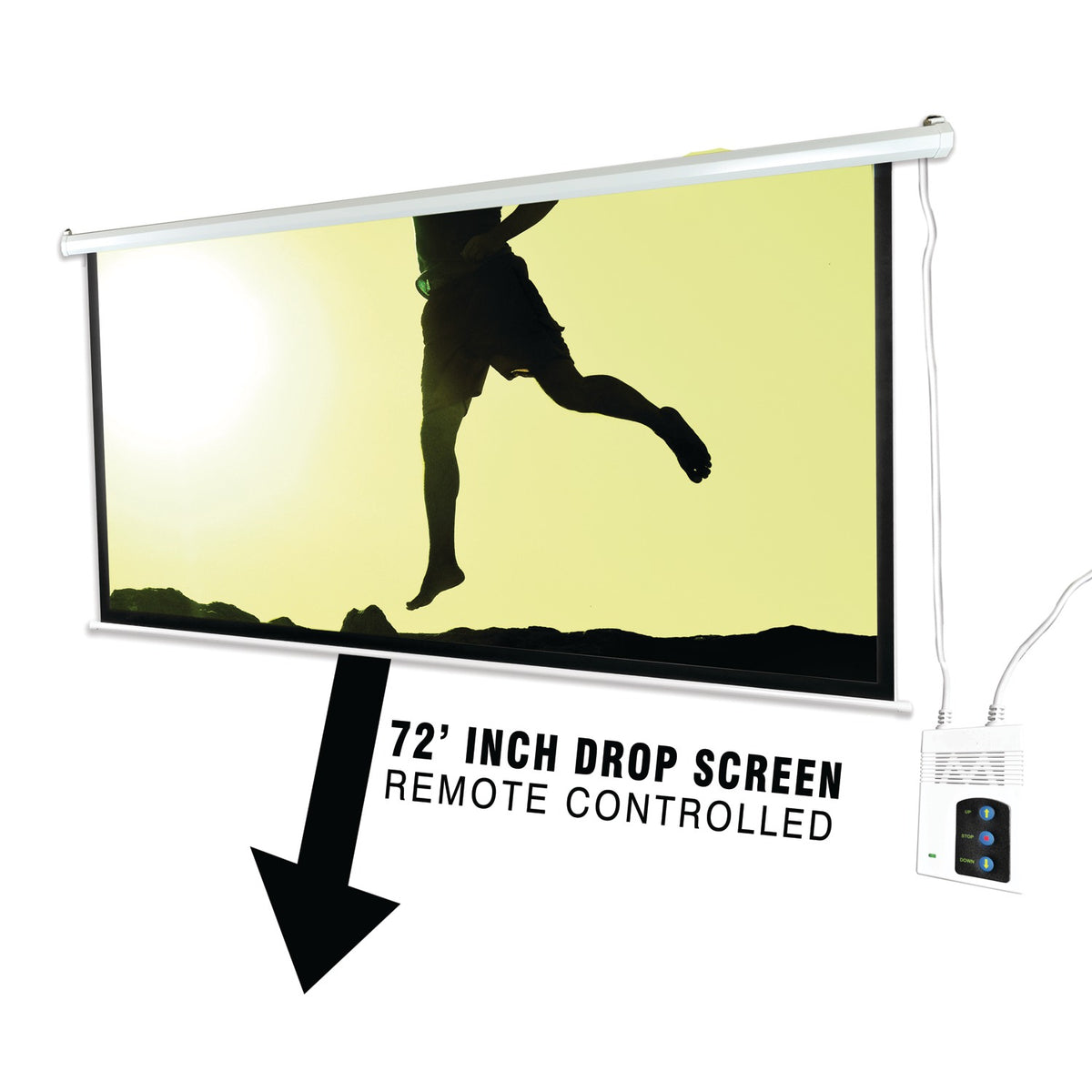 Pyle 72-In. Motorized Projector Screen - 3