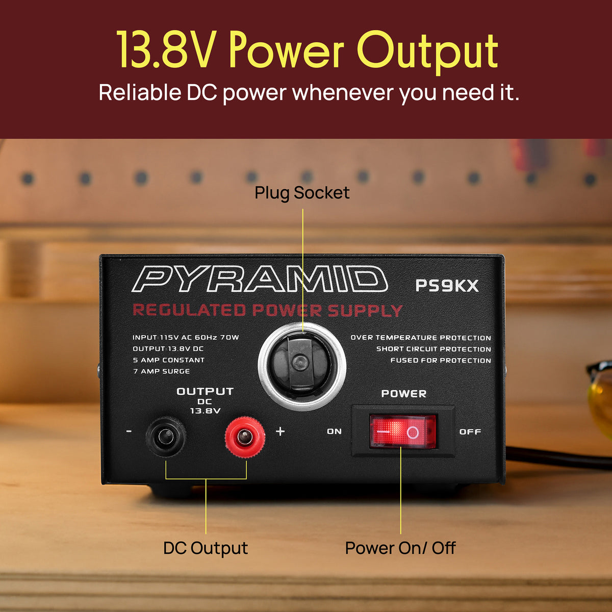 Pyramid Car Audio Gold Series 70-Watt-Input 5-Amp-Constant Bench Power - 2