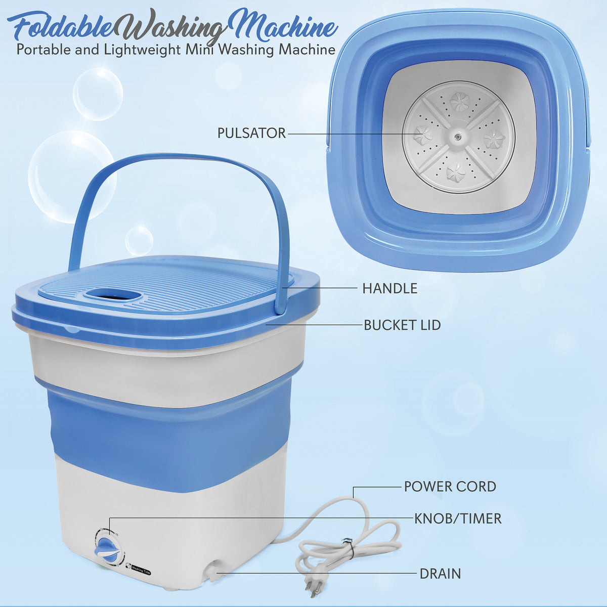 Pure Clean Foldable Mini Washing Machine - 2