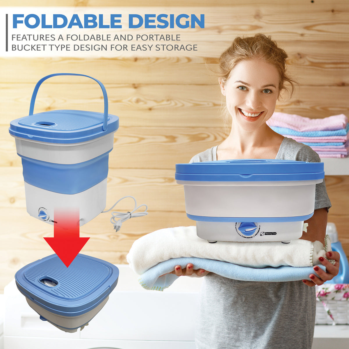 Pure Clean Foldable Mini Washing Machine - 3