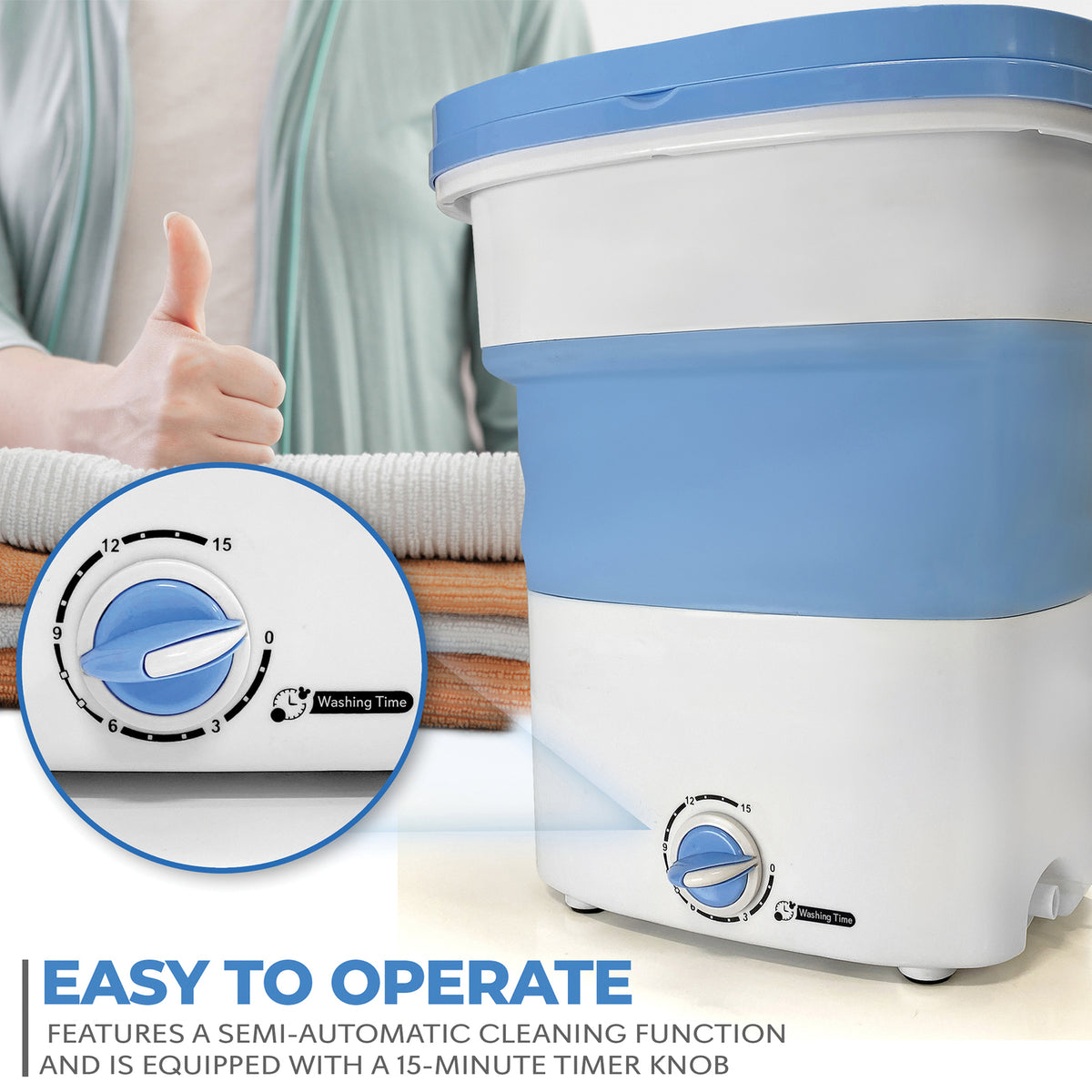 Pure Clean Foldable Mini Washing Machine - 4