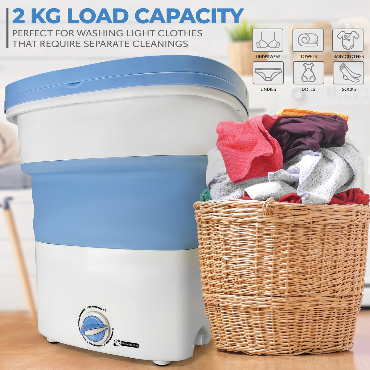 Pure Clean Foldable Mini Washing Machine - 6