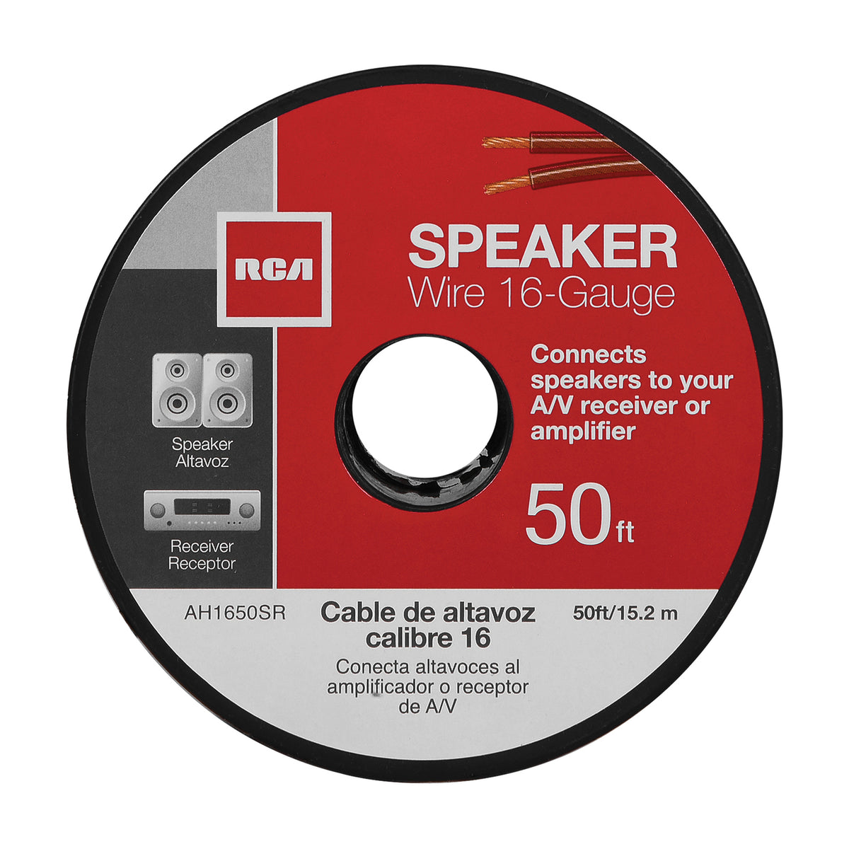 RCA 16-Gauge Speaker Wire, Clear (50 Ft.) - 5