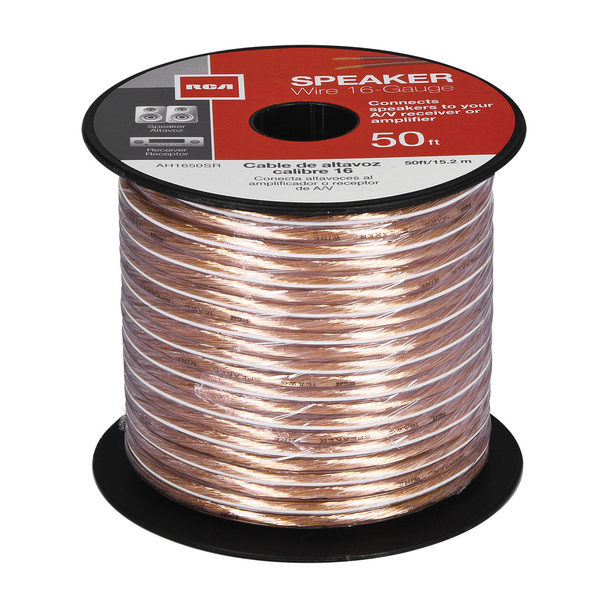 RCA 16-Gauge Speaker Wire, Clear (50 Ft.) - 3