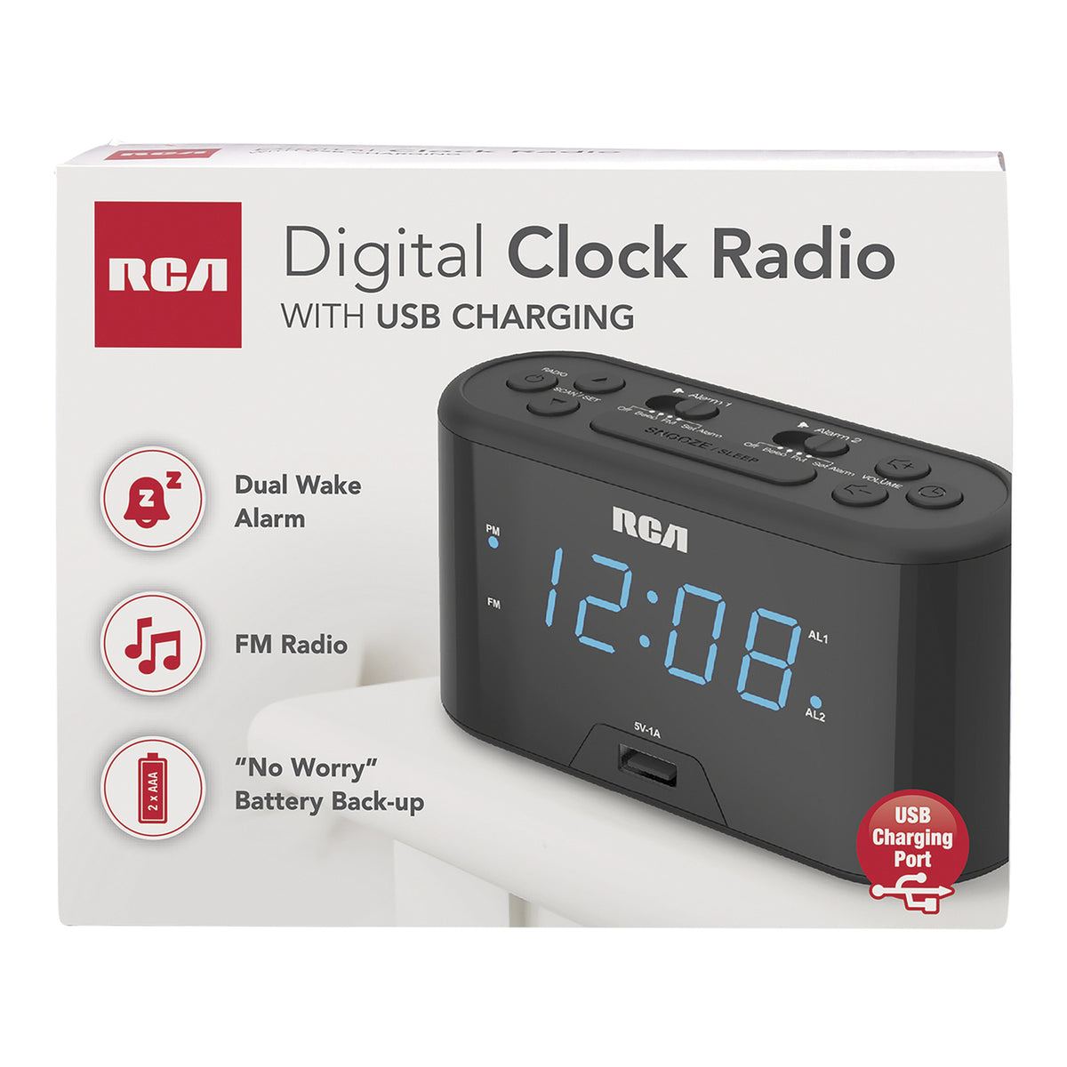RCA Digital Radio Alarm Clock - 5