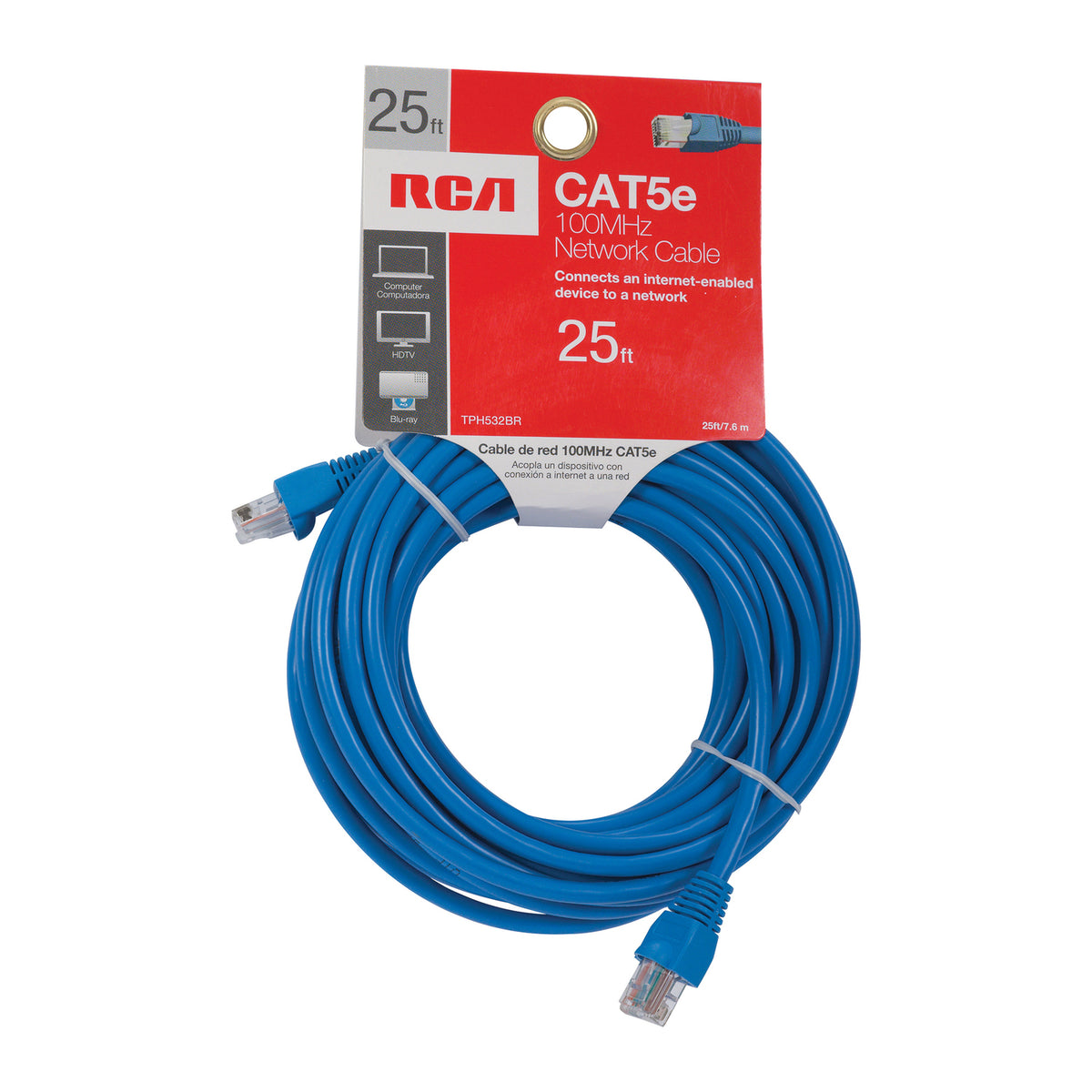 RCA 100-MHz Network Cable, Blue (25 Ft.) - 3