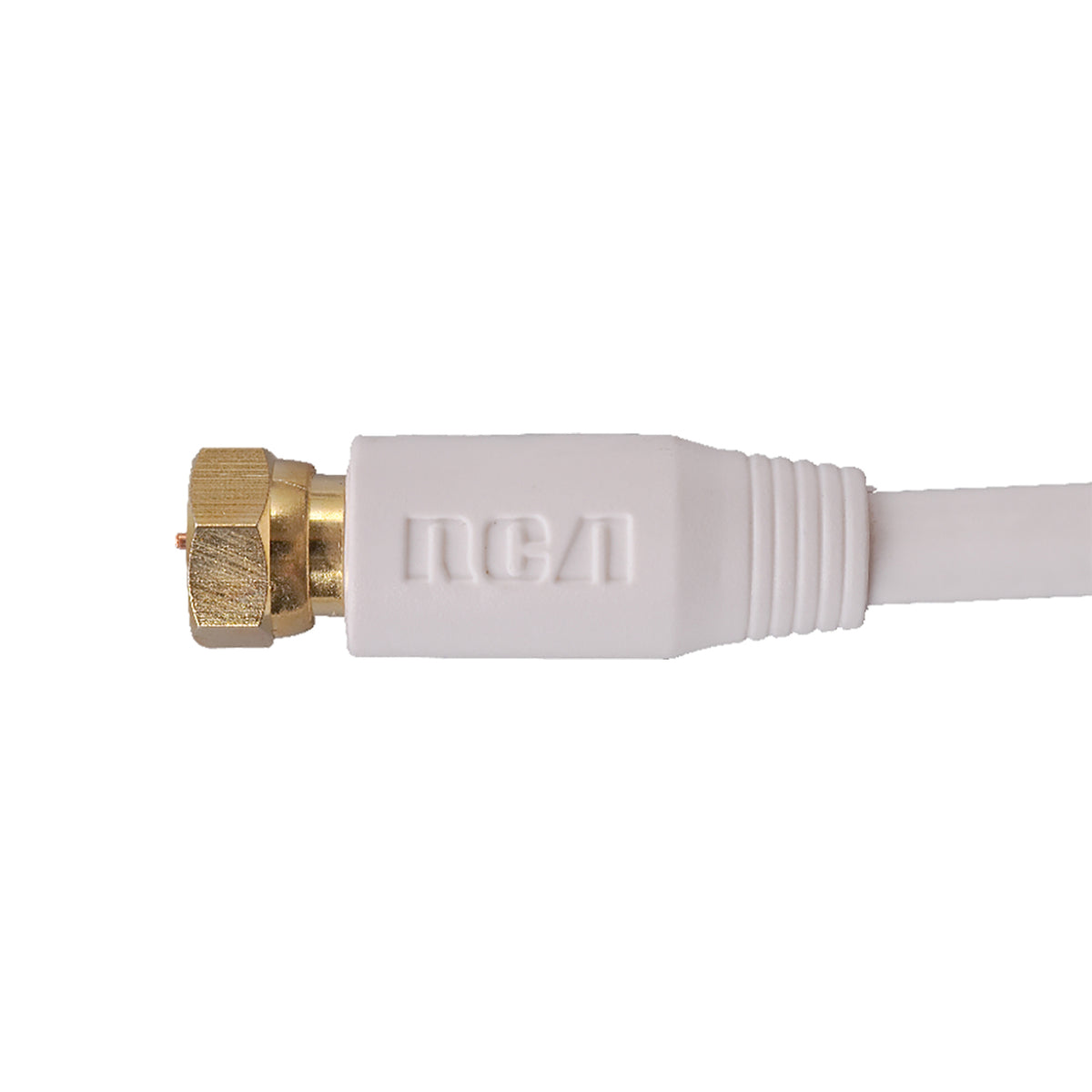 RCA RG6 Coaxial Cable with F-Connectors (50 Ft.; White)